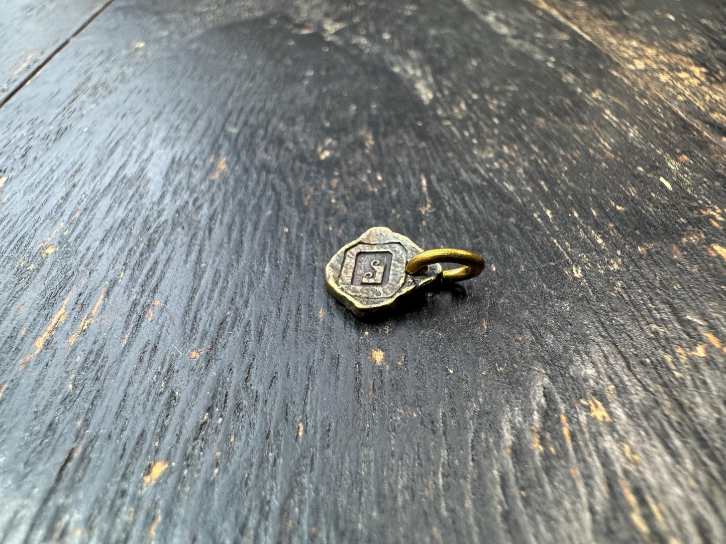 Mini Tibetan Amulet Charm – Vintage Style Himalayan Brass Protective Talisman Pendant, Small Buddhist Symbol Pendant