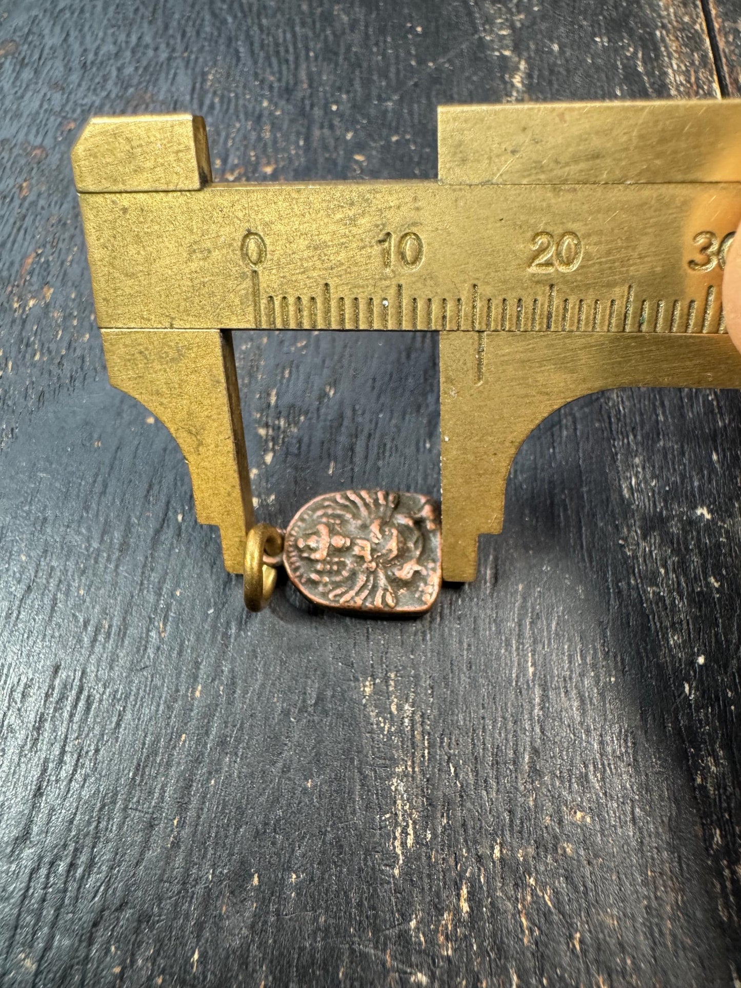 Mini Tibetan Buddhist Amulet Pendant – Wrathful Deity Protective Charm, Vintage Style Himalayan Brass Tsa Tsa Pendant