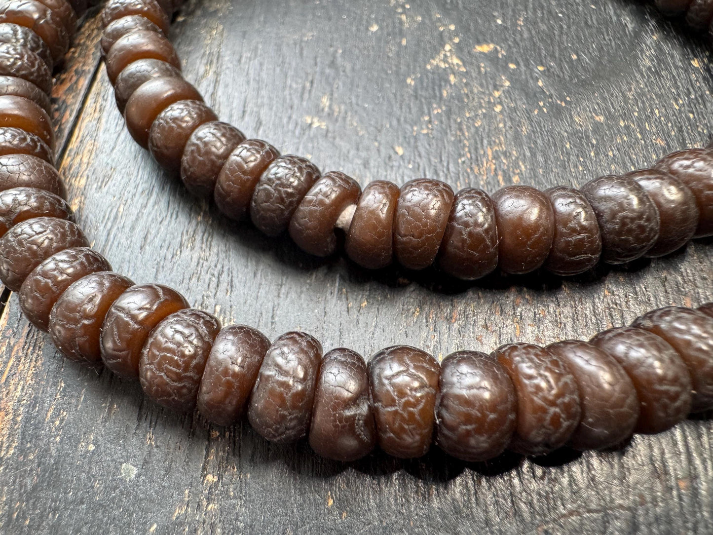 108 Bead 8mm Bodhi Root Mala Necklace | Natural Dark Patina Bodhi Seed Beads | Meditation Mala | 20 Inches | Handmade Jewelry
