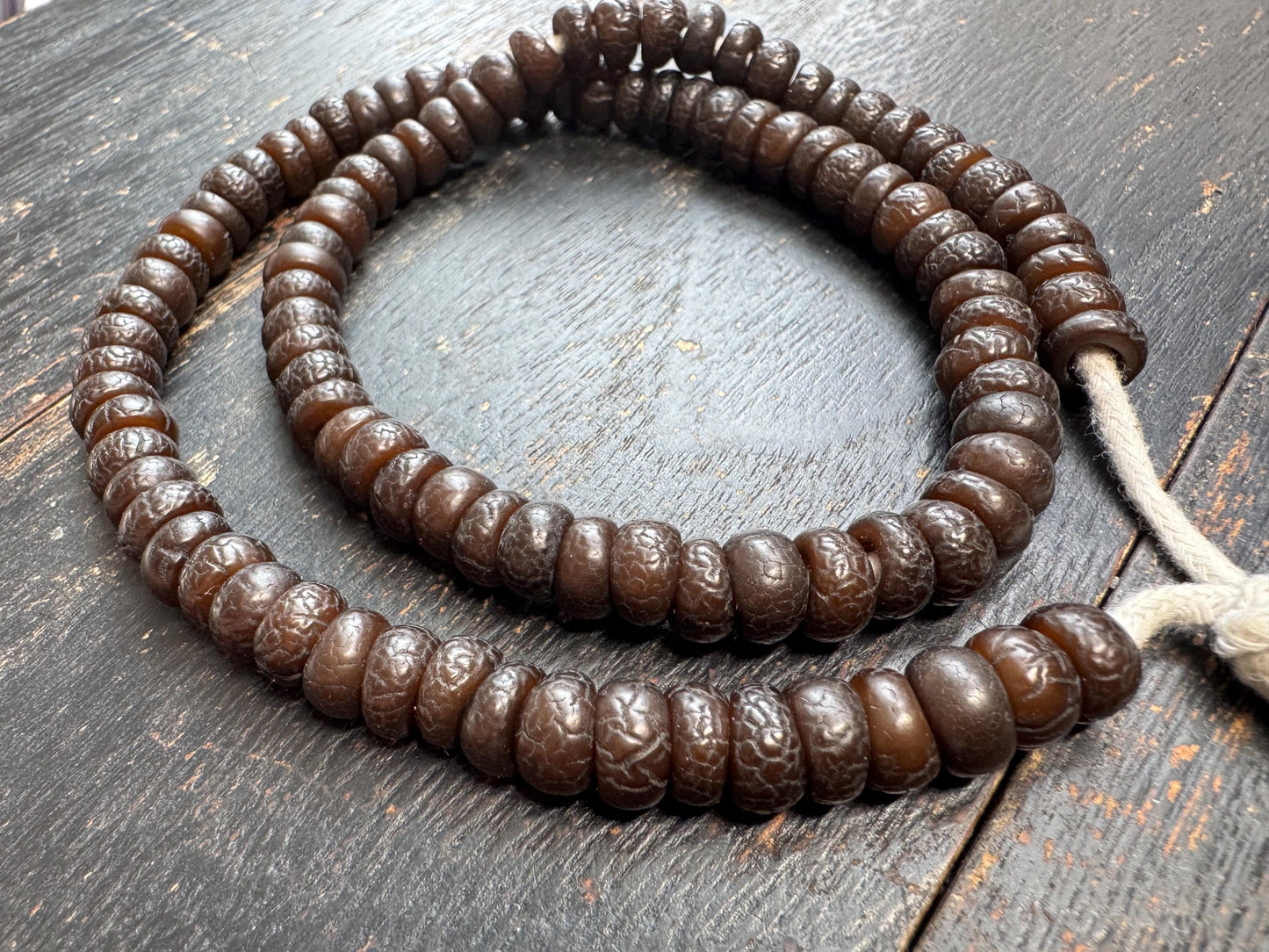 108 Bead 8mm Bodhi Root Mala Necklace | Natural Dark Patina Bodhi Seed Beads | Meditation Mala | 20 Inches | Handmade Jewelry