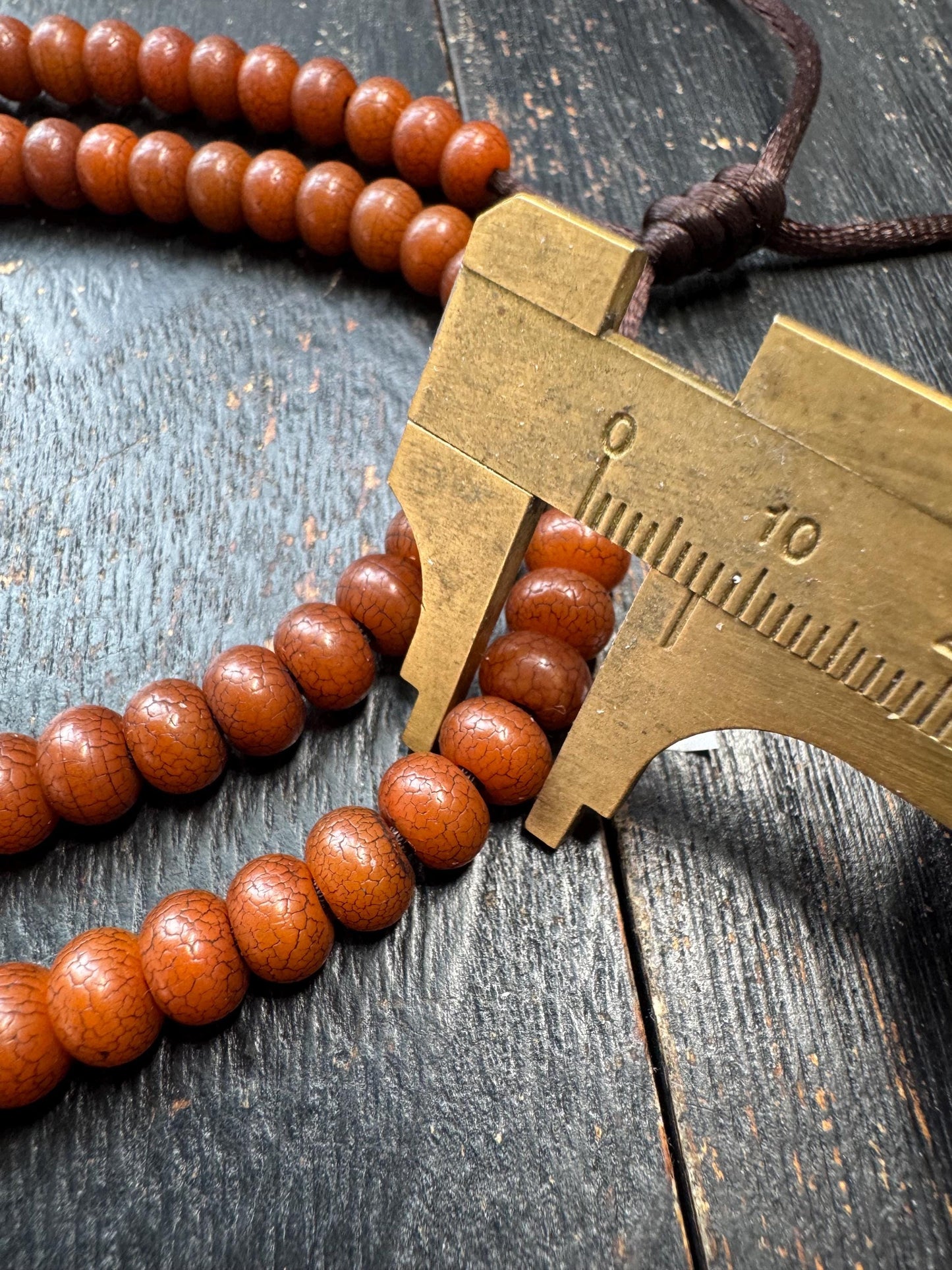 108 Bead 8mm Bodhi Root Mala Necklace | Natural Dark Patina Bodhi Seed Beads | Meditation Mala | 22 Inches | Handmade Jewelry