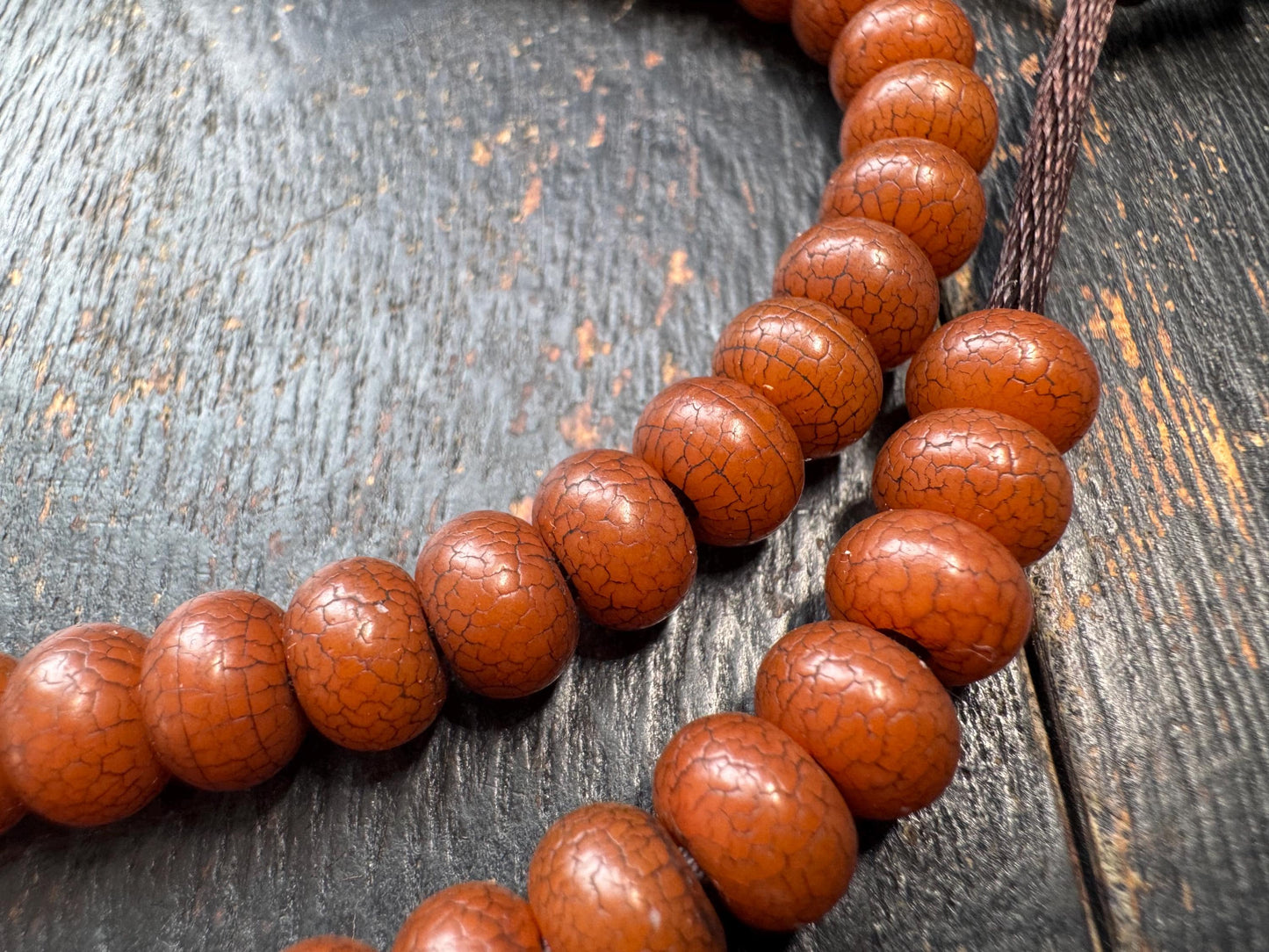 108 Bead 8mm Bodhi Root Mala Necklace | Natural Dark Patina Bodhi Seed Beads | Meditation Mala | 22 Inches | Handmade Jewelry