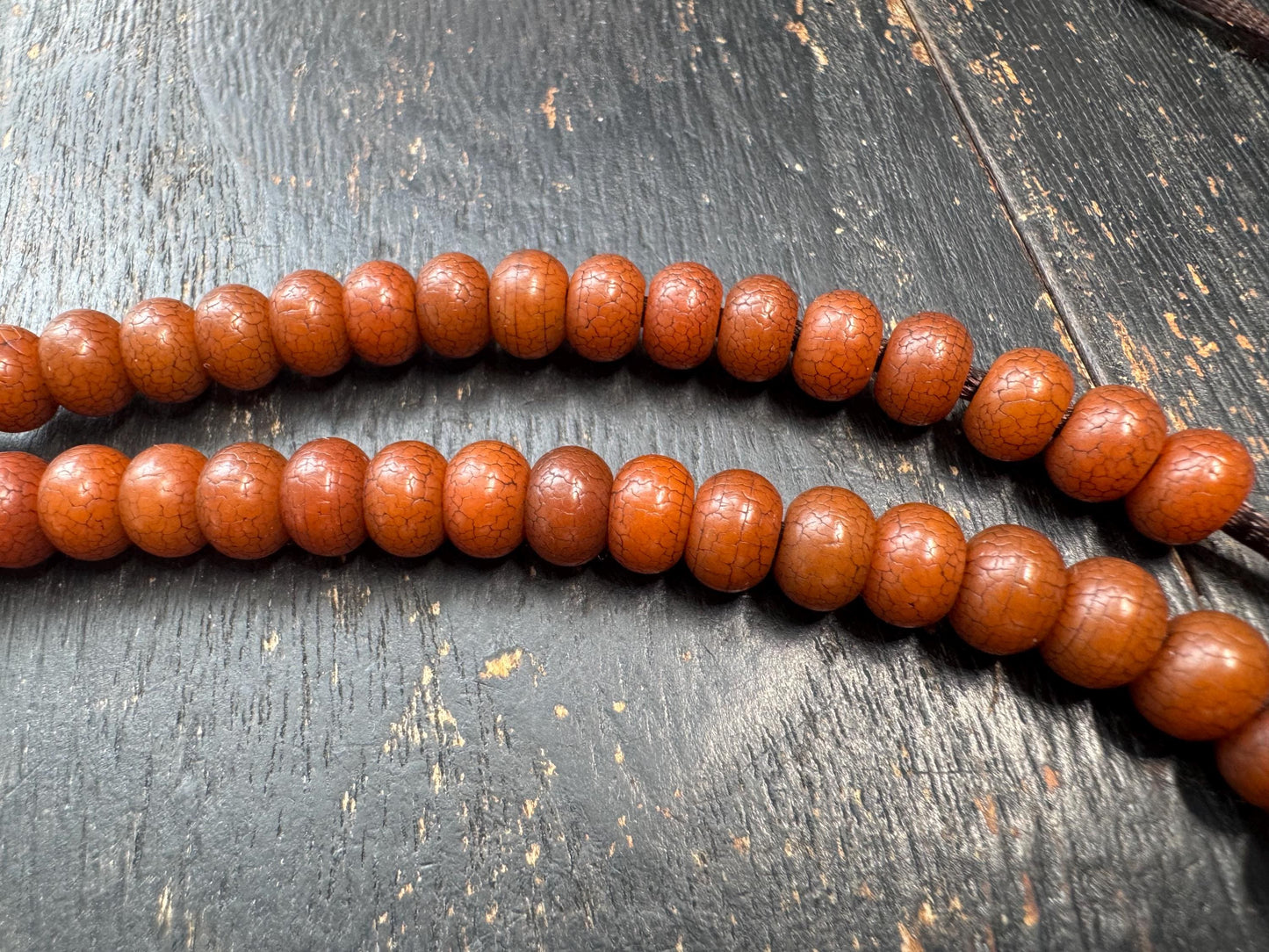 108 Bead 8mm Bodhi Root Mala Necklace | Natural Dark Patina Bodhi Seed Beads | Meditation Mala | 22 Inches | Handmade Jewelry