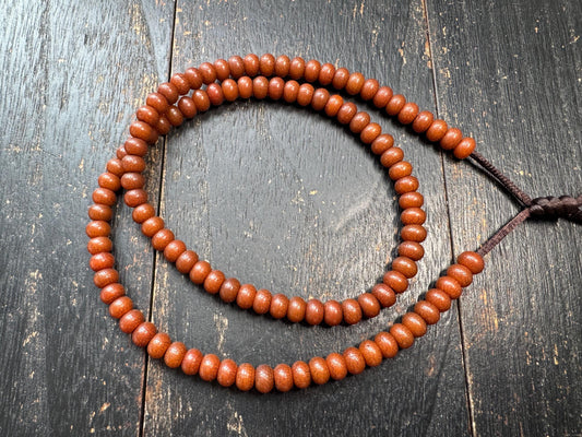 108 Bead 8mm Bodhi Root Mala Necklace | Natural Dark Patina Bodhi Seed Beads | Meditation Mala | 22 Inches | Handmade Jewelry