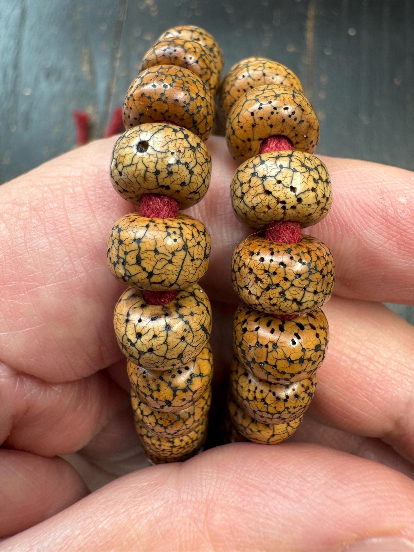 108 Bead 10mm Bodhi Seed Mala Necklace | Star Moon Bodhi Mala | Natural Patina Prayer Beads | 32 Inches | Meditation Jewelry
