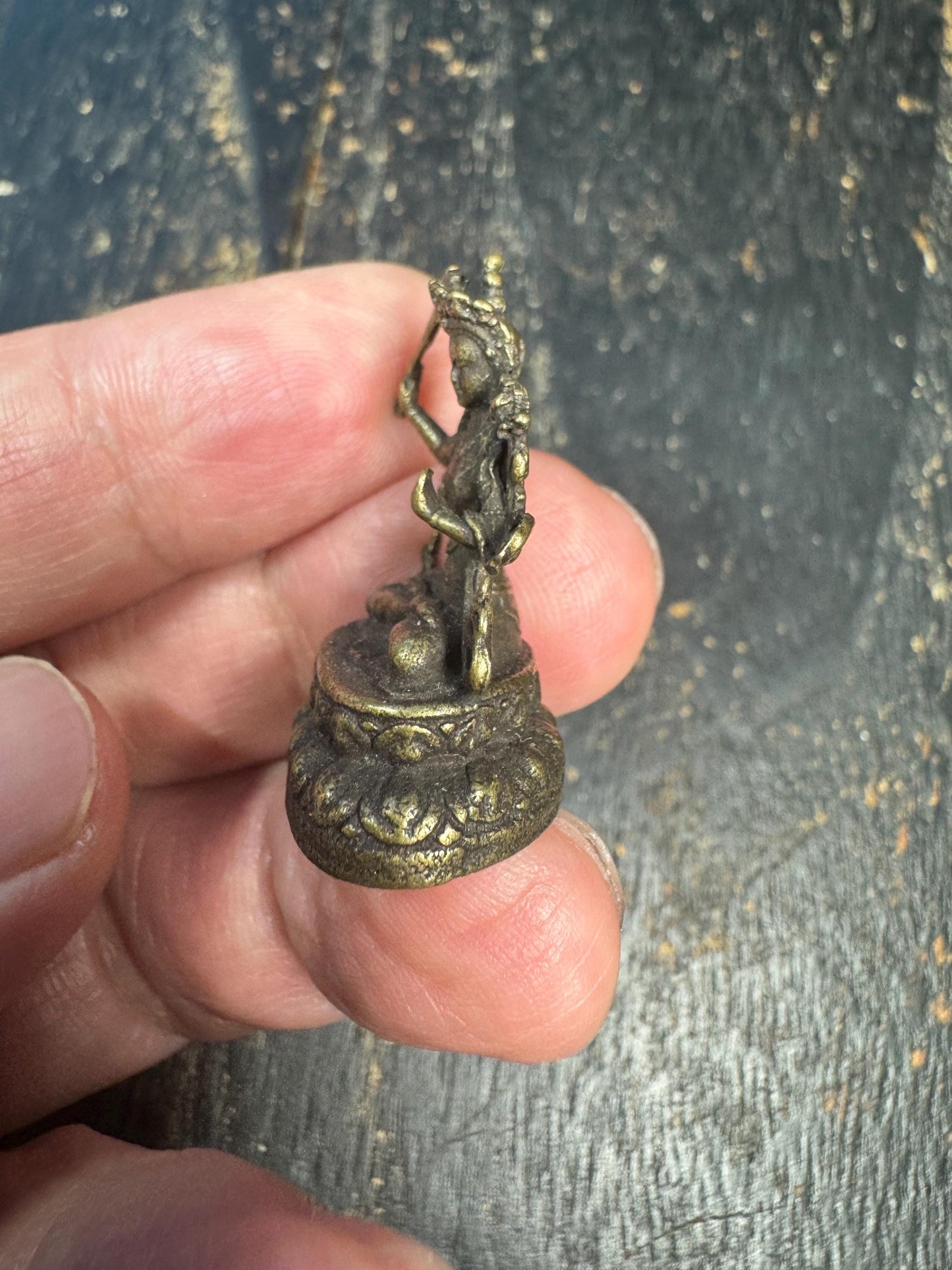 Handcrafted Brass Manjushri Statue | Bodhisattva of Wisdom | 32mm x 23mm | Tibetan Buddhist Miniature Figurine