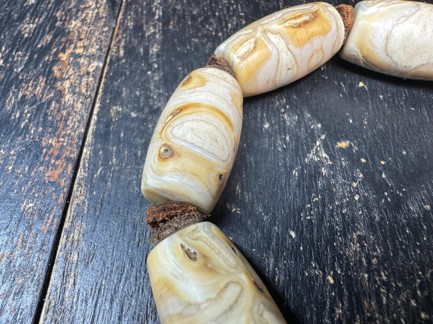Camel Tooth Bead Bracelet – Handcrafted Natural Camel Tooth Bracelet – Tibetan Style Tribal Jewelry – Rustic Organic Wrist Mala