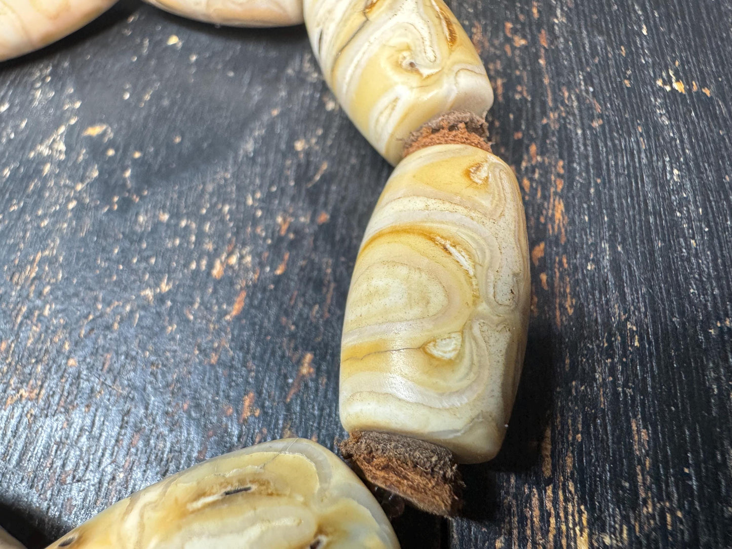 Camel Tooth Bead Bracelet – Handcrafted Natural Camel Tooth Bracelet – Tibetan Style Tribal Jewelry – Rustic Organic Wrist Mala