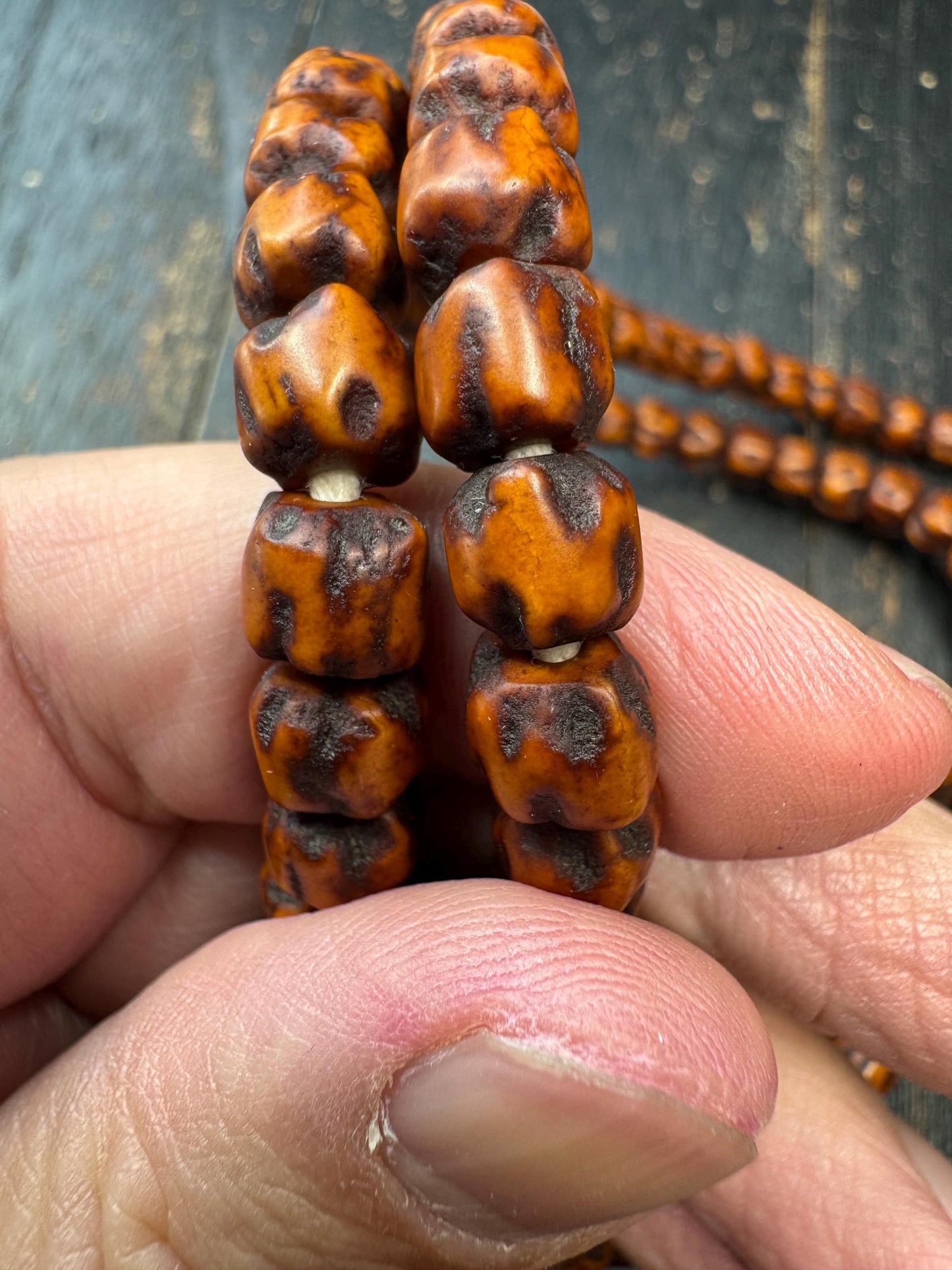 108 Passion Seed Bodhi (Baixiangzi) Mala Necklace – Aged Patina 8–8.5mm Beads – 30” Meditation Prayer Beads – Natural Bodhi Mala