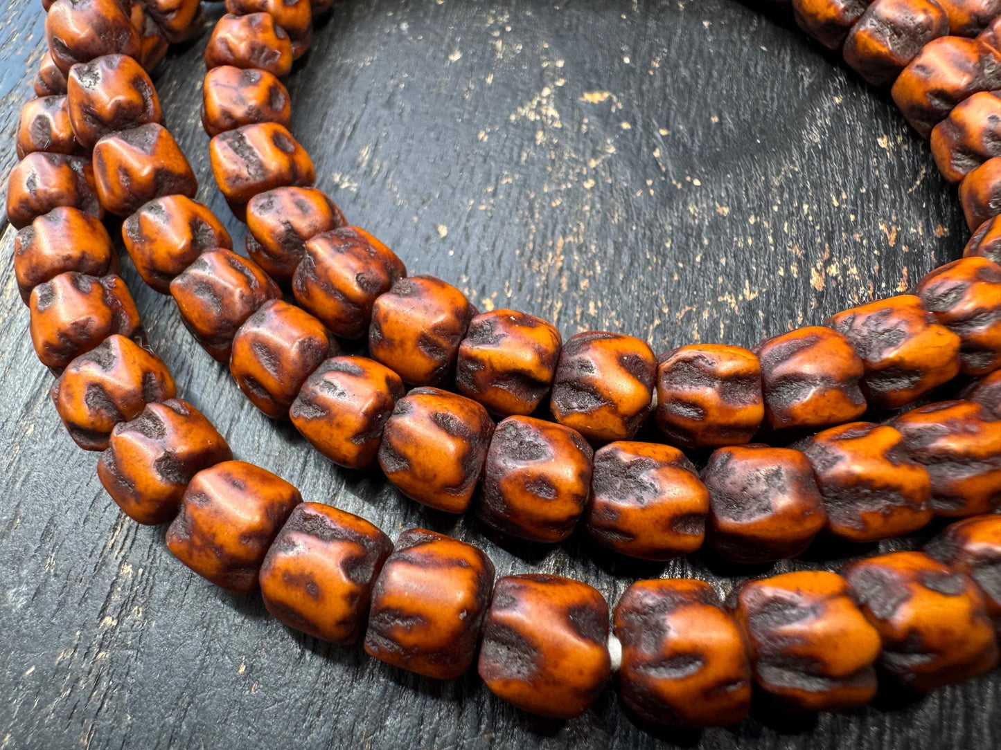 108 Passion Seed Bodhi (Baixiangzi) Mala Necklace – Aged Patina 8–8.5mm Beads – 30” Meditation Prayer Beads – Natural Bodhi Mala