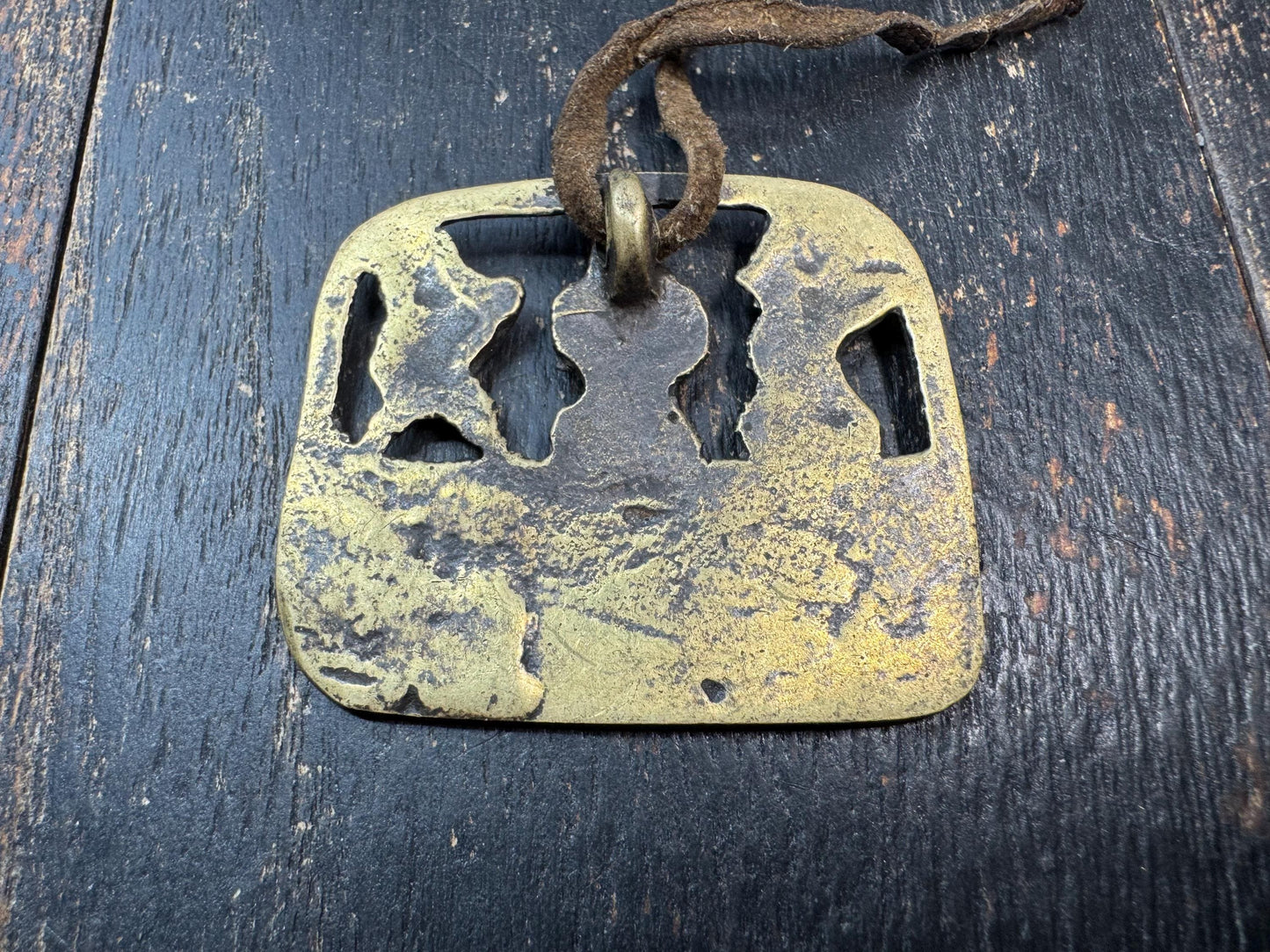 Tibetan Copper Amulet Pendant – Three Protectors (Chenrezig Manjushri Vajrapani) with Om Mani Padme Hum Mantra, Himalayan Buddhist Talisman