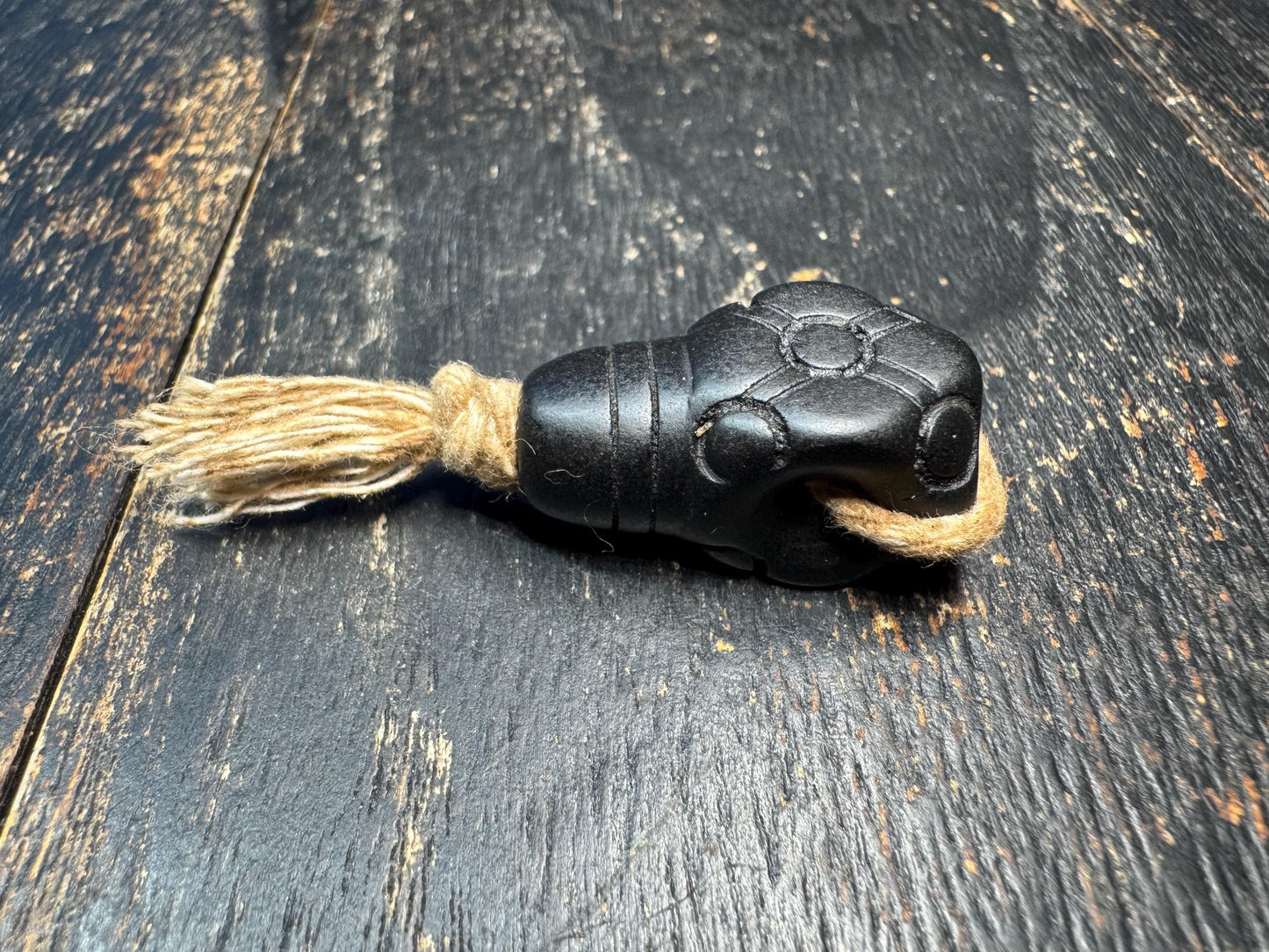 Carved Black Stone Guru Bead – Tibetan Style Mala Center Bead – Matte Finish Spacer – DIY Buddhist Jewelry Supply