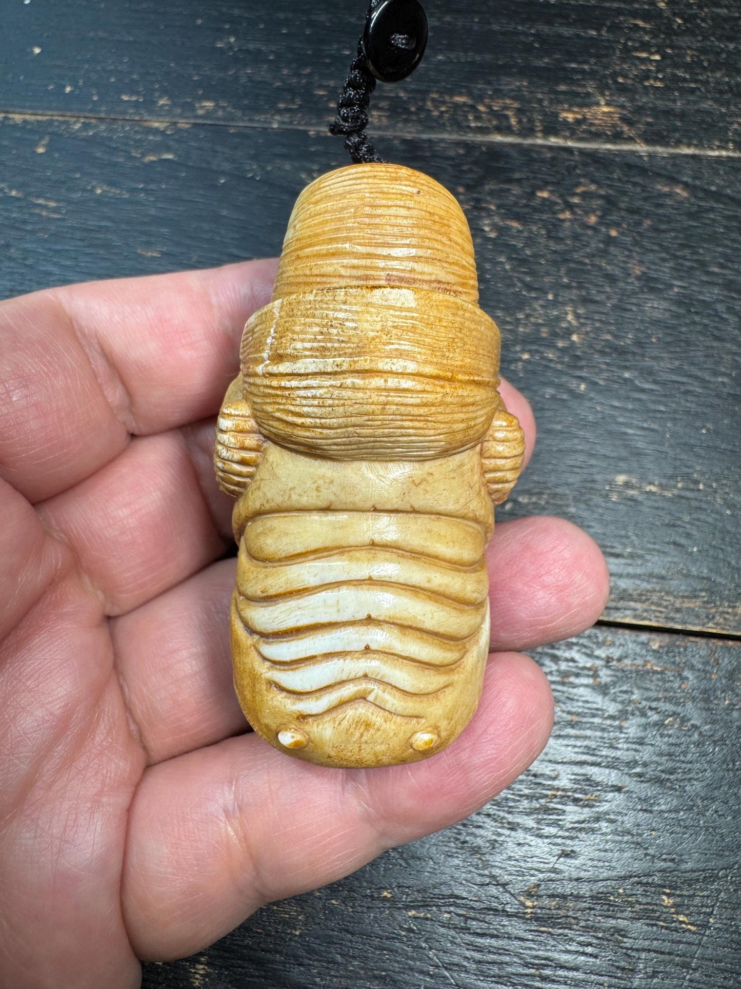 Tibetan Deer Antler Demon Yogi Pendant – Gluttony Manifestation Talisman, Wrathful Ascetic Carving, Dark Desire Amulet