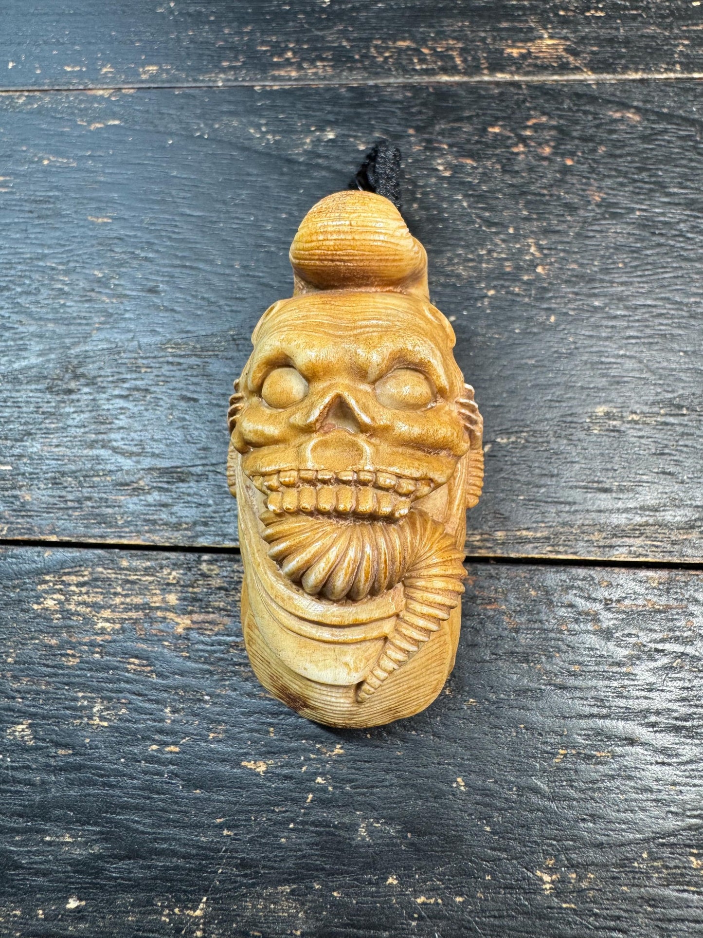 Tibetan Deer Antler Demon Yogi Pendant – Gluttony Manifestation Talisman, Wrathful Ascetic Carving, Dark Desire Amulet