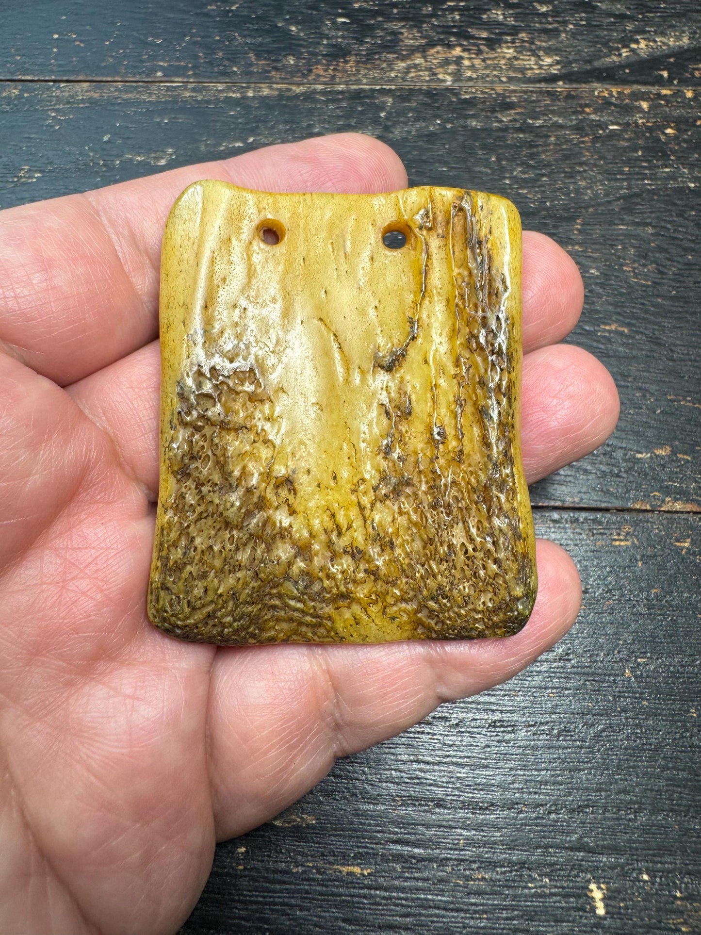 Tibetan Yak Bone Wrathful Deity Amulet – Hand Carved Protector Mask Pendant, Third Eye Talisman, Himalayan Spiritual Jewelry