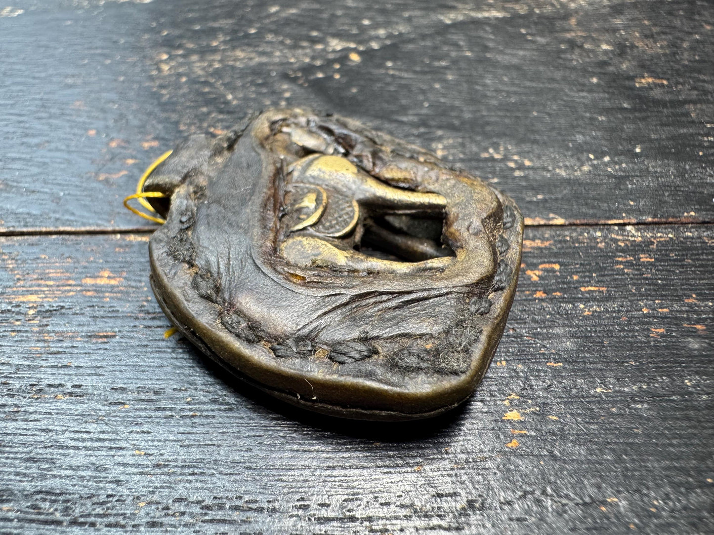 Tibetan Horse Amulet Pendant – Brass Horse Talisman with Leather Frame, Nomadic Style Protection Charm, Himalayan Folk Jewelry