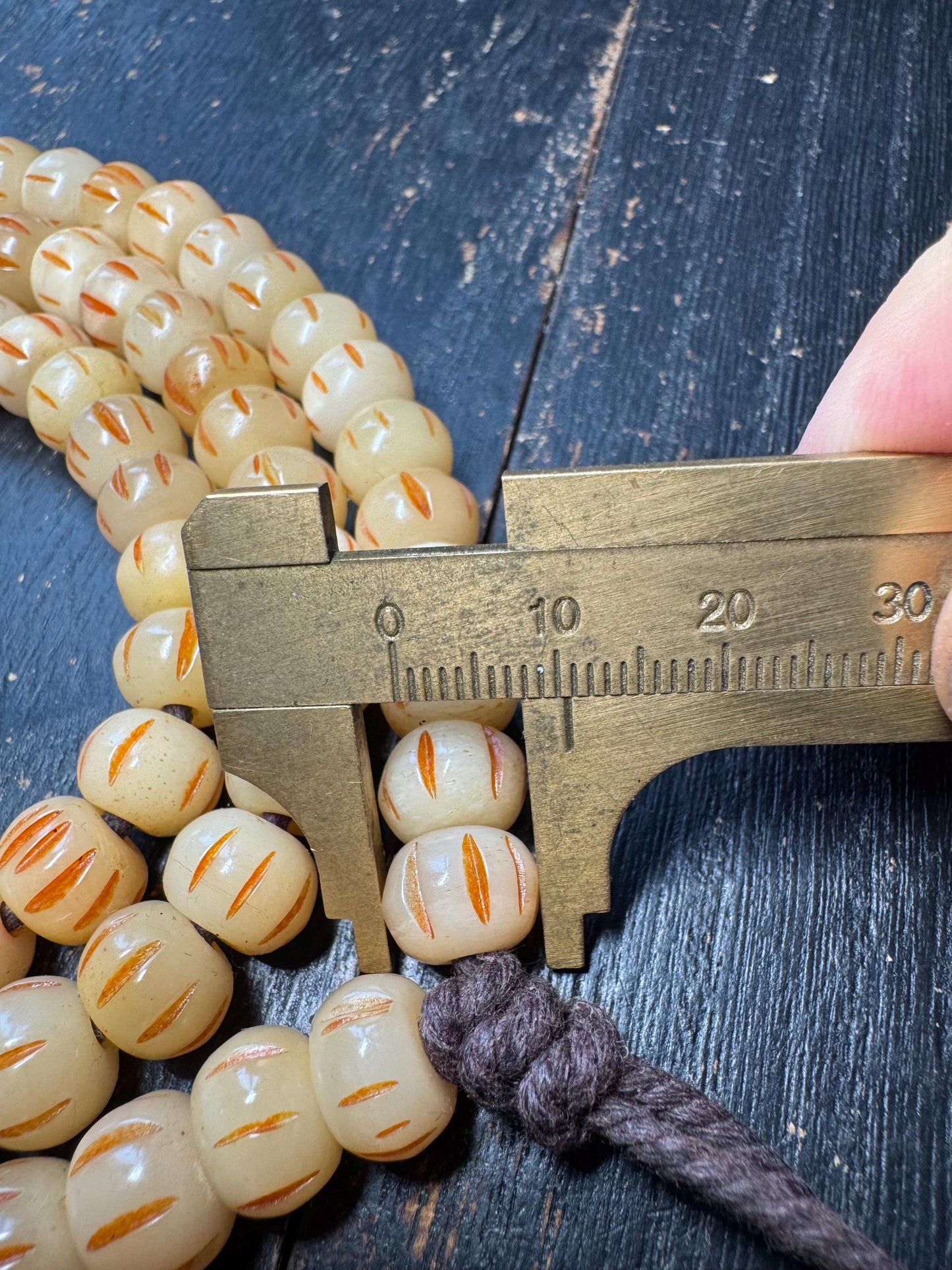 108 Yak Bone Mala Beads Necklace | Hand Carved Tibetan Style Prayer Beads | 11mm Meditation Mala 33 Inches
