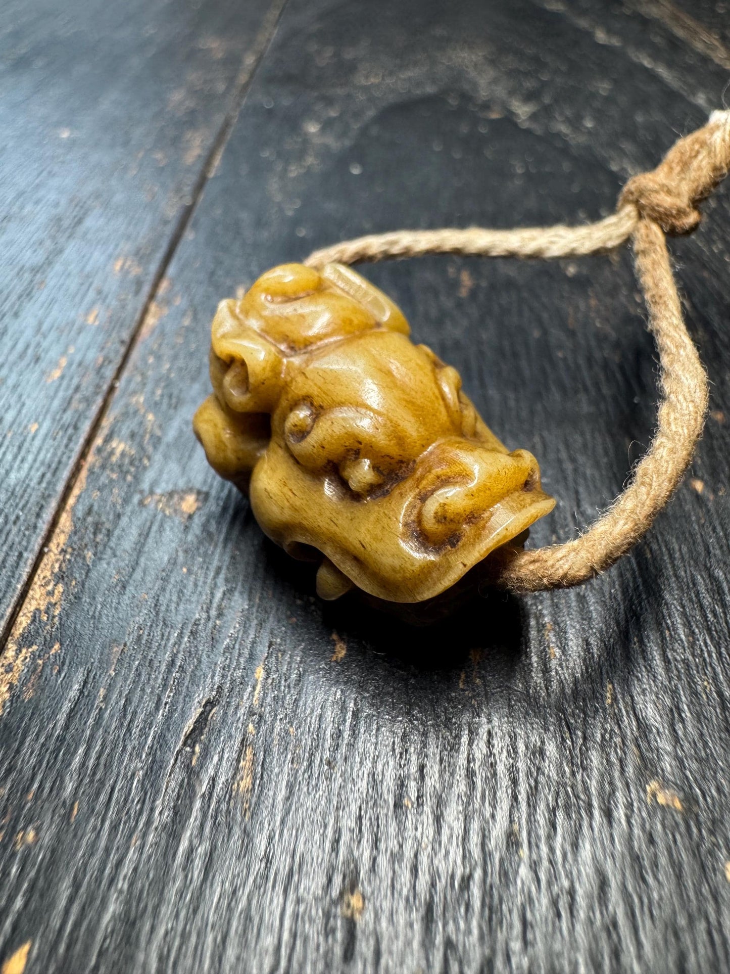 Hand Carved Yak Bone Dragon Bead | Tibetan Style Connector Bead | Two Hole Mala Spacer | Himalayan Jewelry Supply