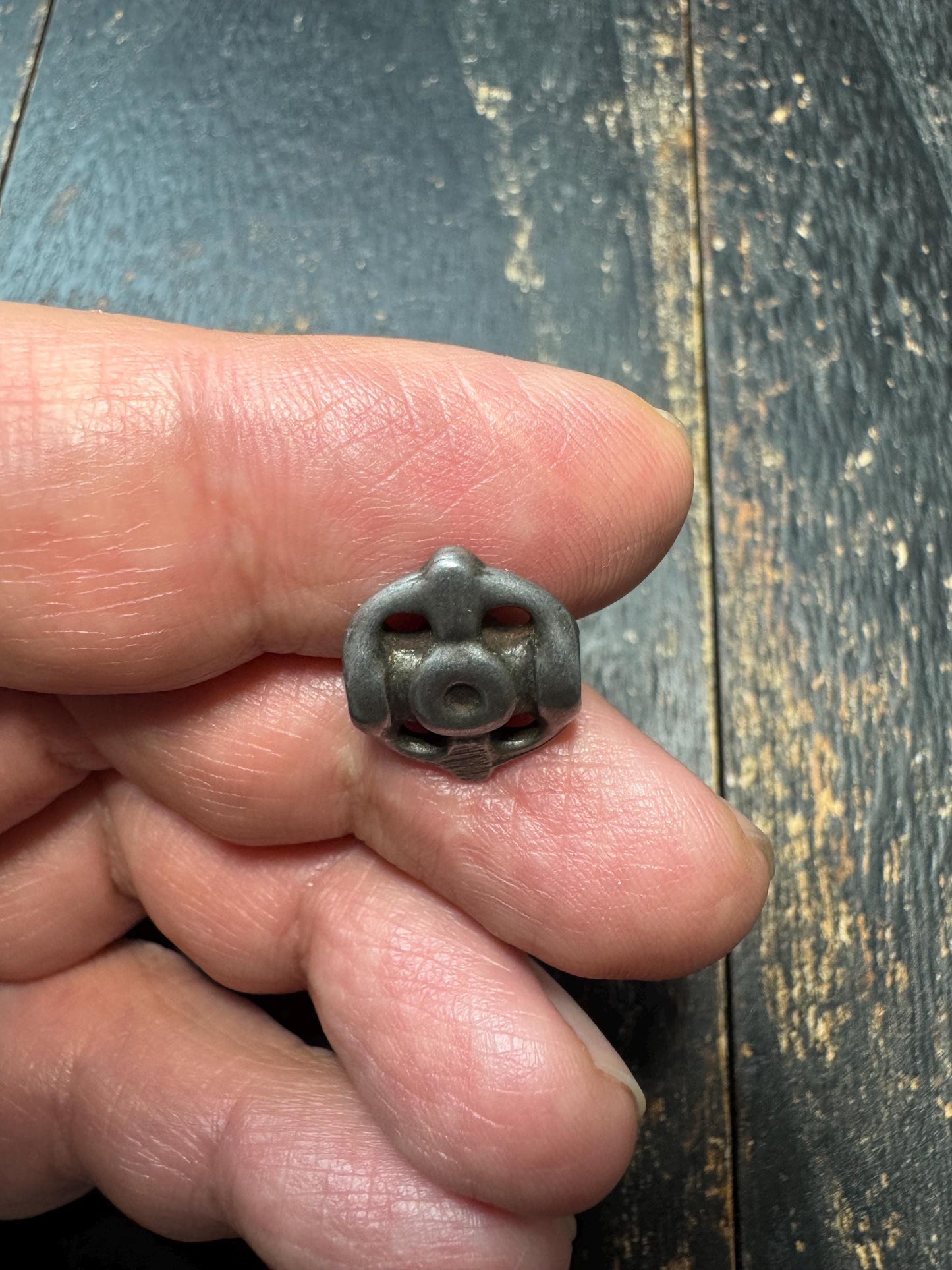 Tibetan Five Eyes Six Powers Amulet Bead – Thogchag Style Iron Back Cloud Connector, Mandala Spacer for Mala Making