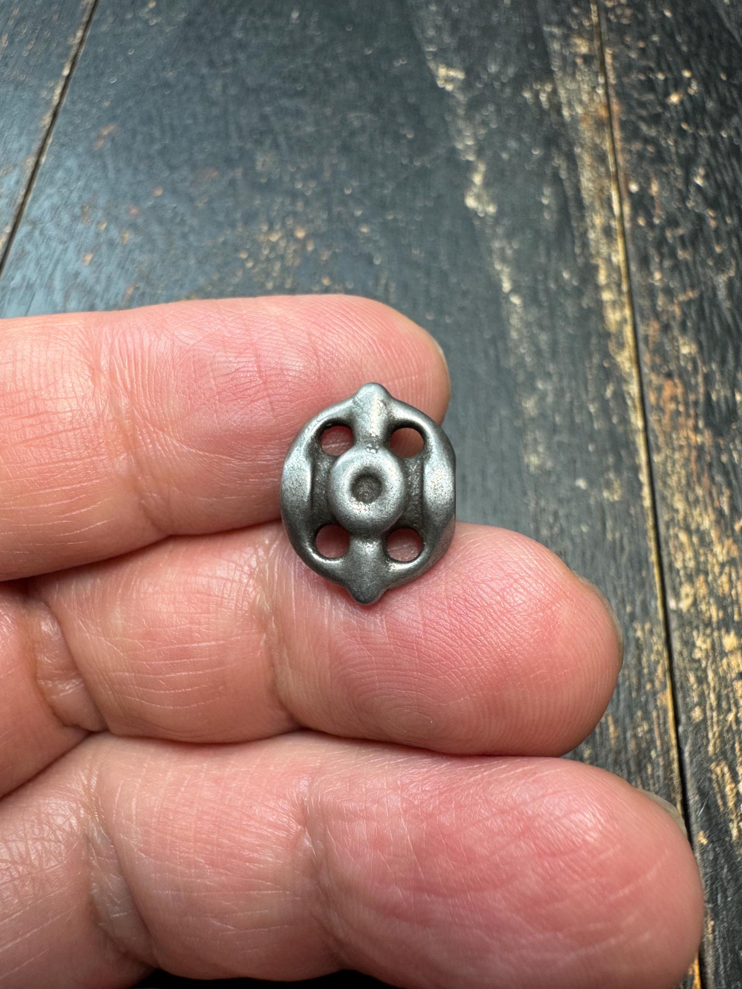 Tibetan Five Eyes Six Powers Amulet Bead – Thogchag Style Iron Back Cloud Connector, Mandala Spacer for Mala Making