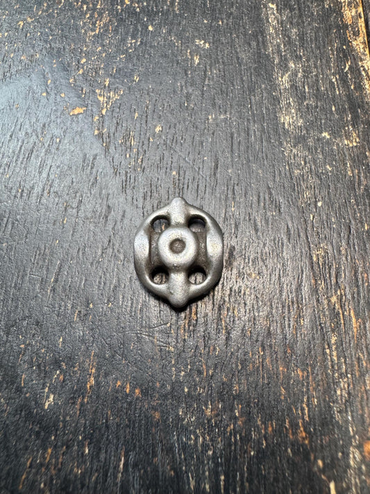 Tibetan Five Eyes Six Powers Amulet Bead – Thogchag Style Iron Back Cloud Connector, Mandala Spacer for Mala Making