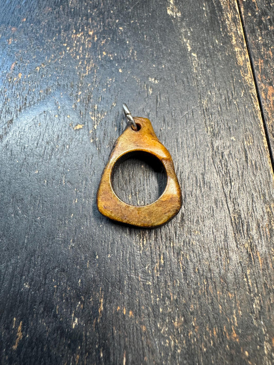 Tantric Talisman Yak Bone Amulet – Hand Carved Tibetan Bone Pendant, Primitive Spiritual Protection Charm, Ritual Power Object
