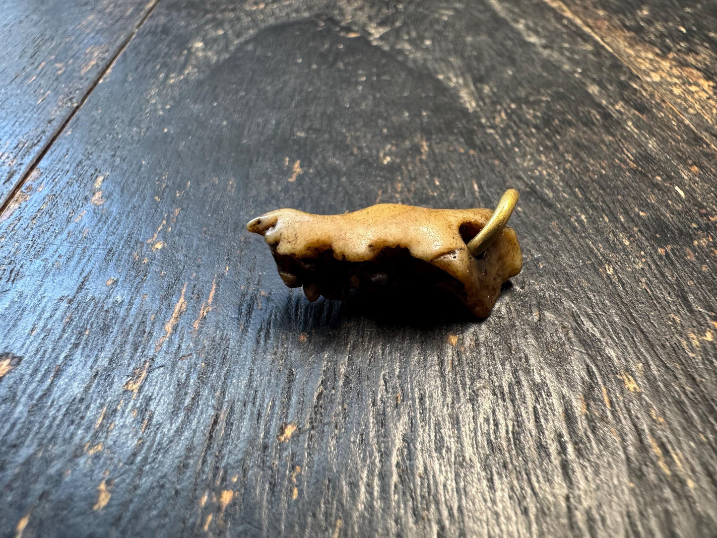 Tantric Yak Bone Amulet – Hand Carved Vertebra Style Pendant, Tibetan Ritual Talisman, Primitive Spiritual Protection Charm