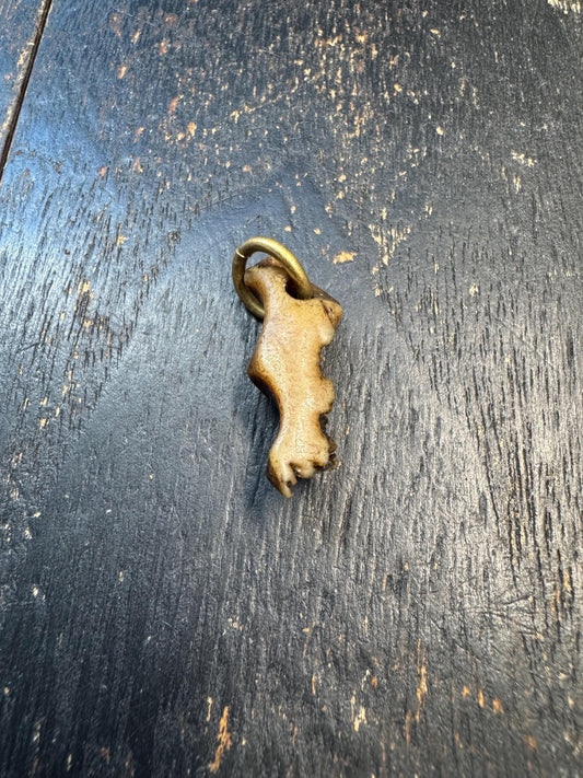Tantric Yak Bone Amulet – Hand Carved Vertebra Style Pendant, Tibetan Ritual Talisman, Primitive Spiritual Protection Charm