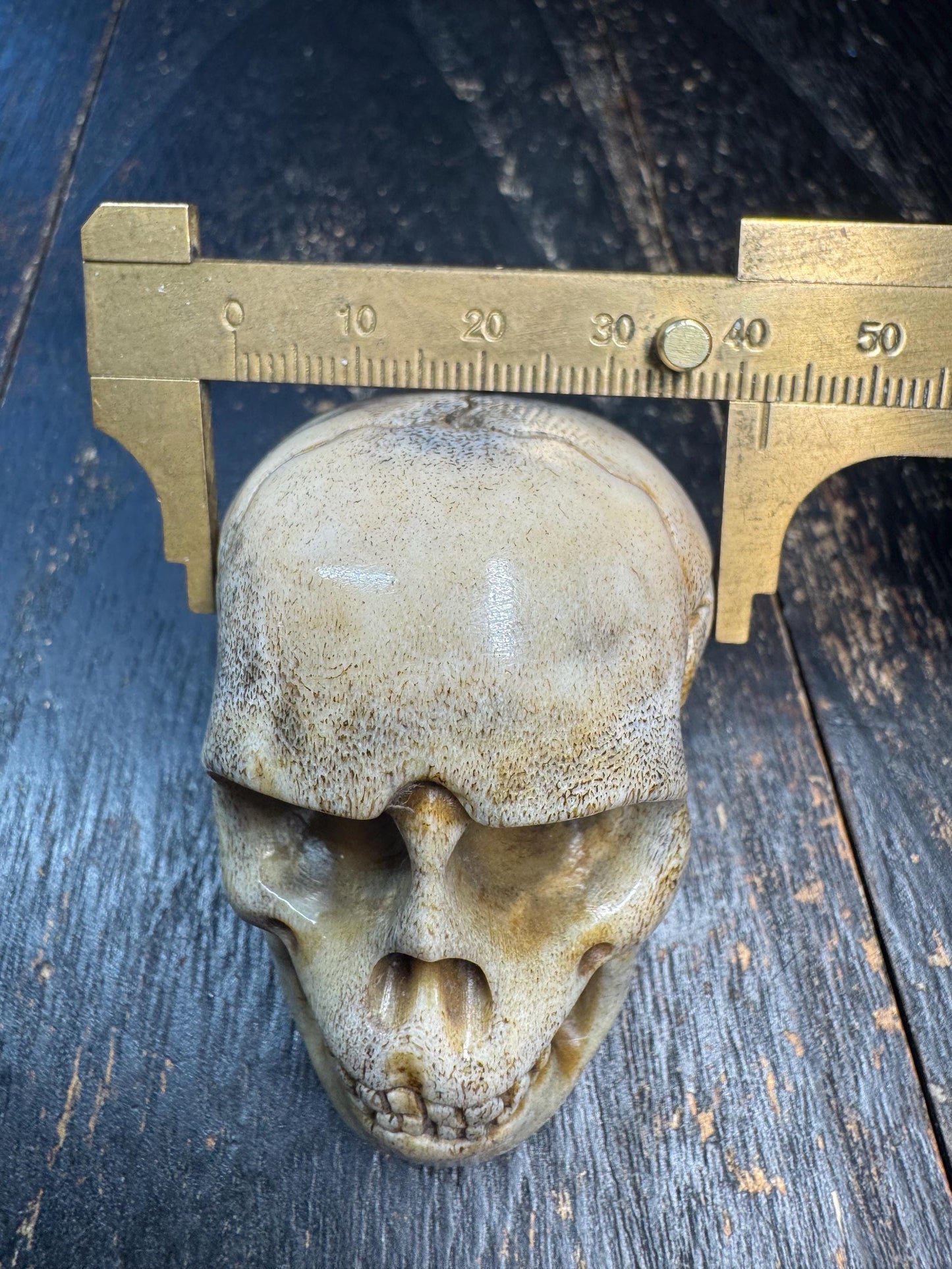 Large Hand Carved Deer Antler Skull Pendant, Tibetan Charnel Ground Style, Tantric Bone Carving, Himalayan Protection Amulet