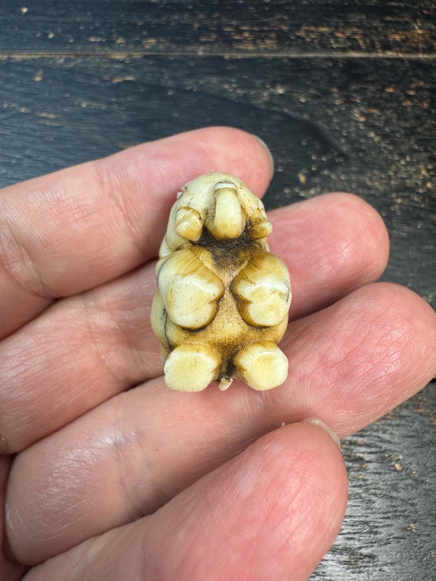 Hand Carved Deer Antler Elephant Pendant, Mini Elephant Figurine, Animal Charm, Natural Antler Carving, Lucky Elephant Gift