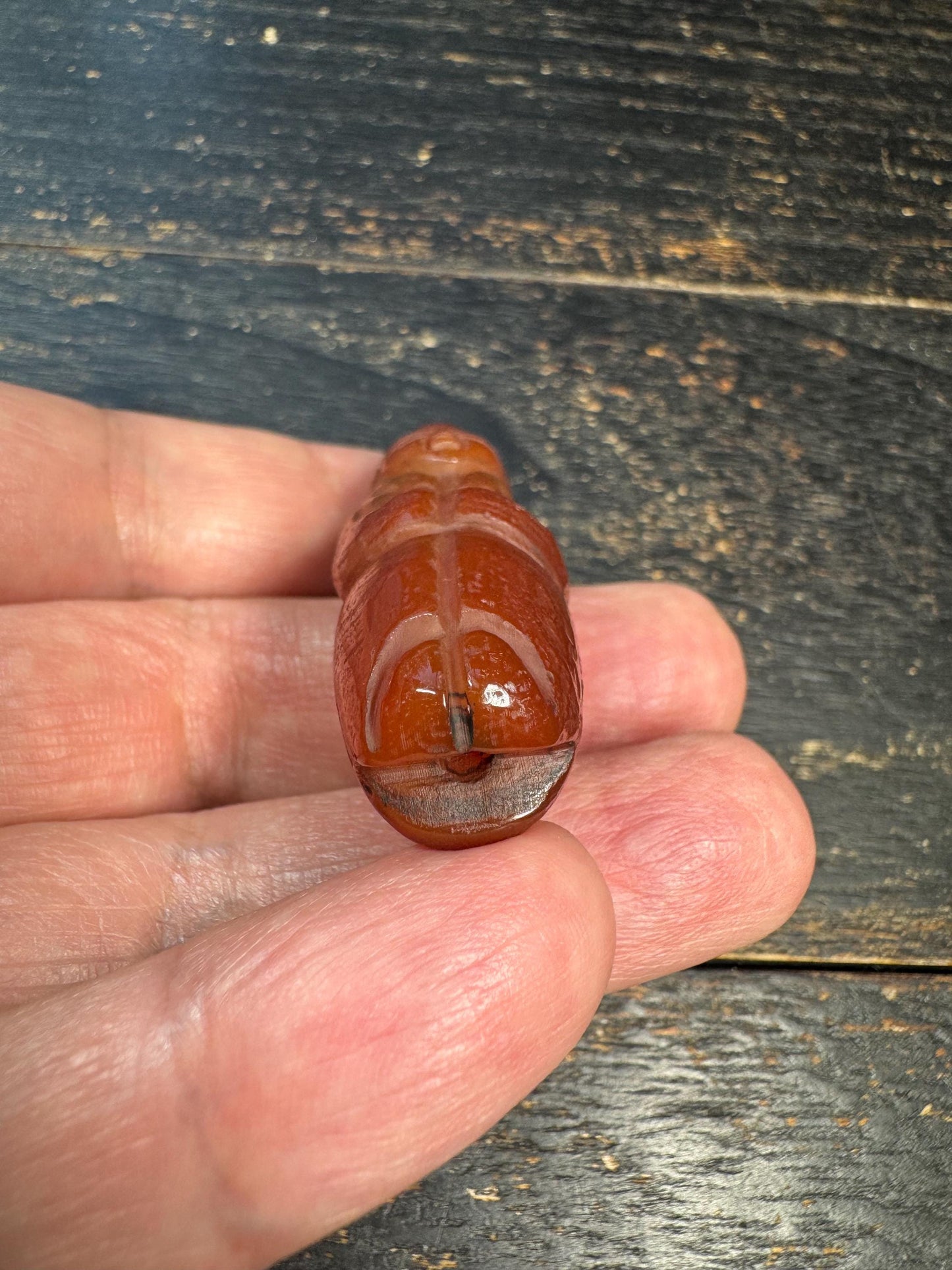 Hand Carved Carnelian Figurine Pendant, Red Agate Human Figure Bead, Tribal Style Stone Carving, Unique Collectible Charm