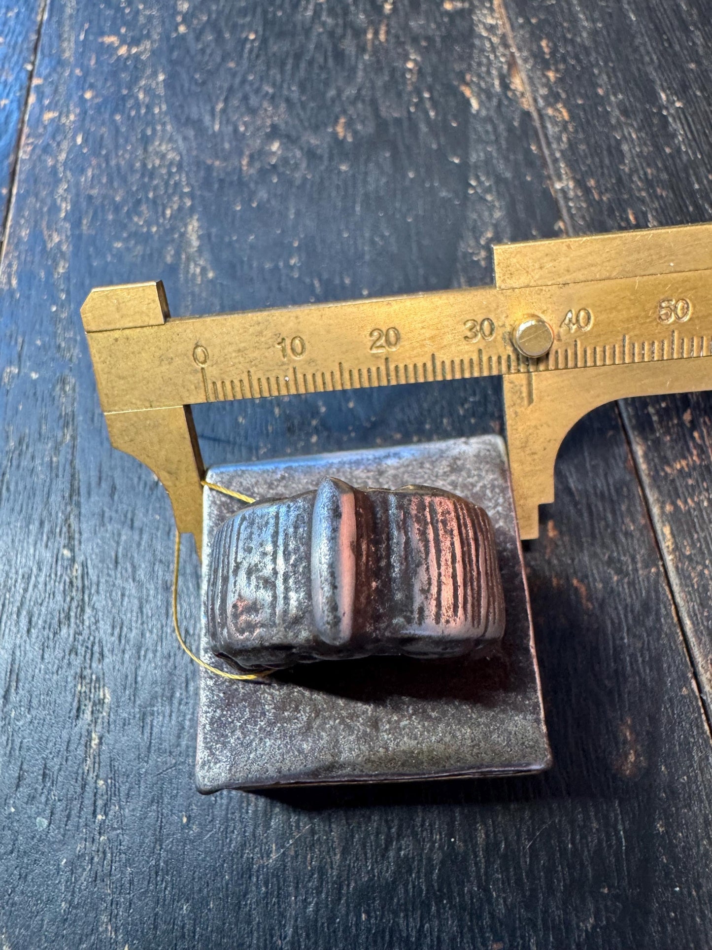 Vintage Tibetan Ritual Seal Stamp – Khyung Bird Handle, Iron Metal Buddhist Script Chop, Himalayan Antique Style Seal
