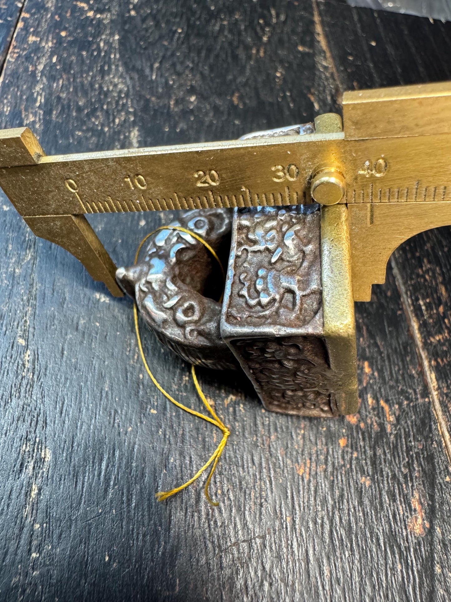 Vintage Tibetan Ritual Seal Stamp – Khyung Bird Handle, Iron Metal Buddhist Script Chop, Himalayan Antique Style Seal