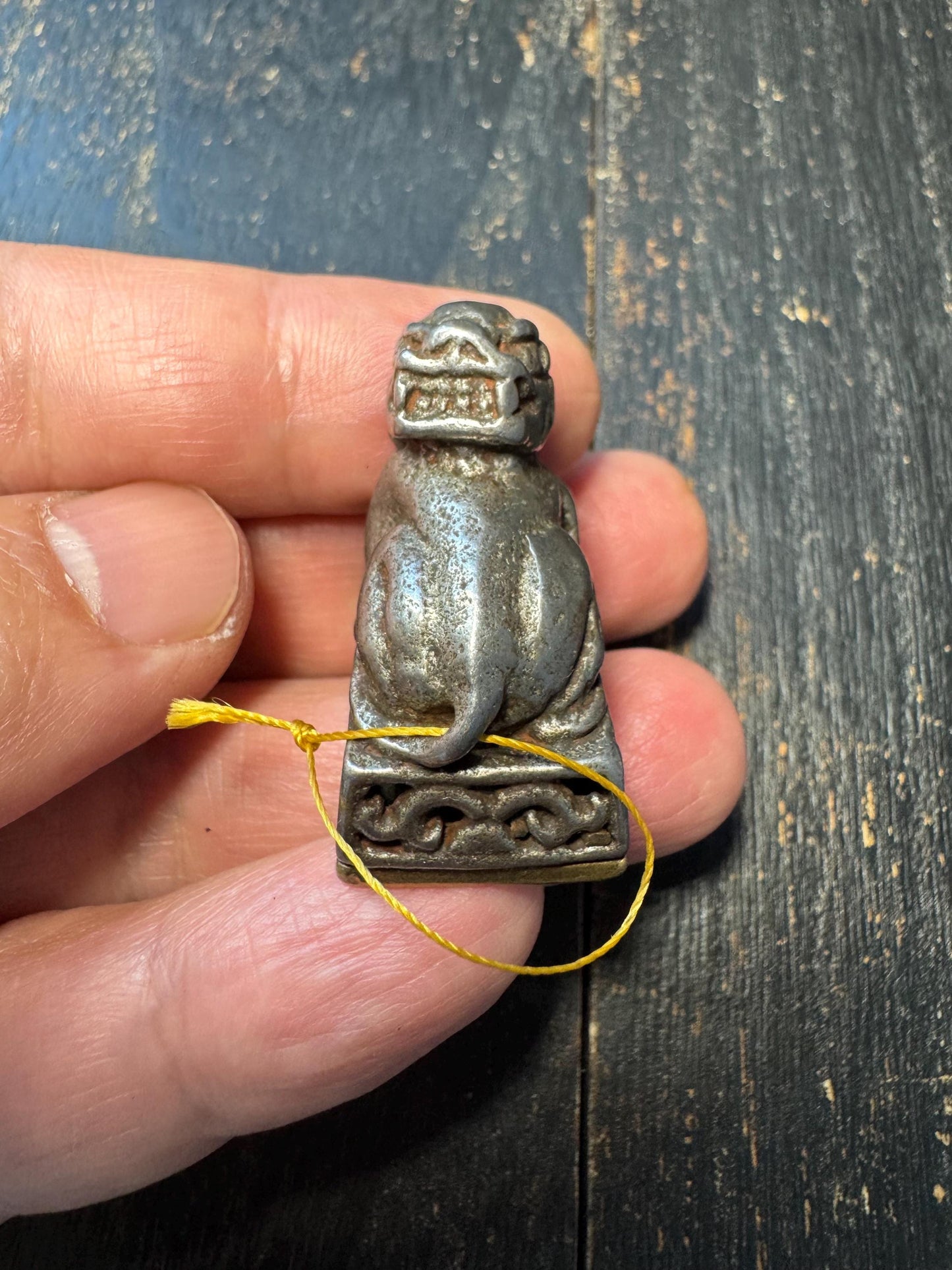 Vintage Tibetan Snow Lion Seal Stamp – Iron Buddhist Ritual Seal, Himalayan Guardian Lion Chop, Antique Style Collectible