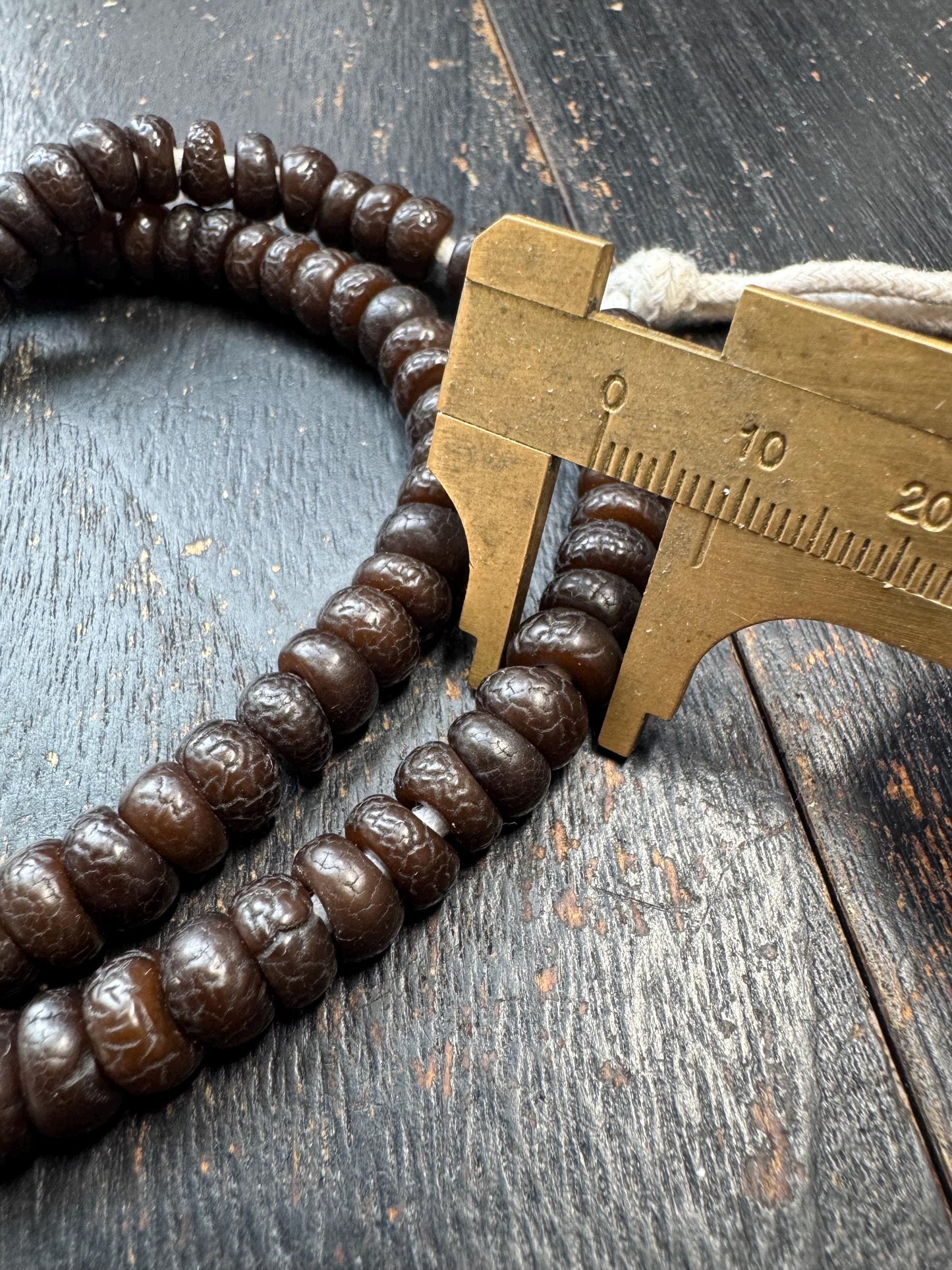 108 Bead 8mm Bodhi Root Mala Necklace | Natural Dark Patina Bodhi Seed Beads | Meditation Mala | 20 Inches | Handmade Jewelry