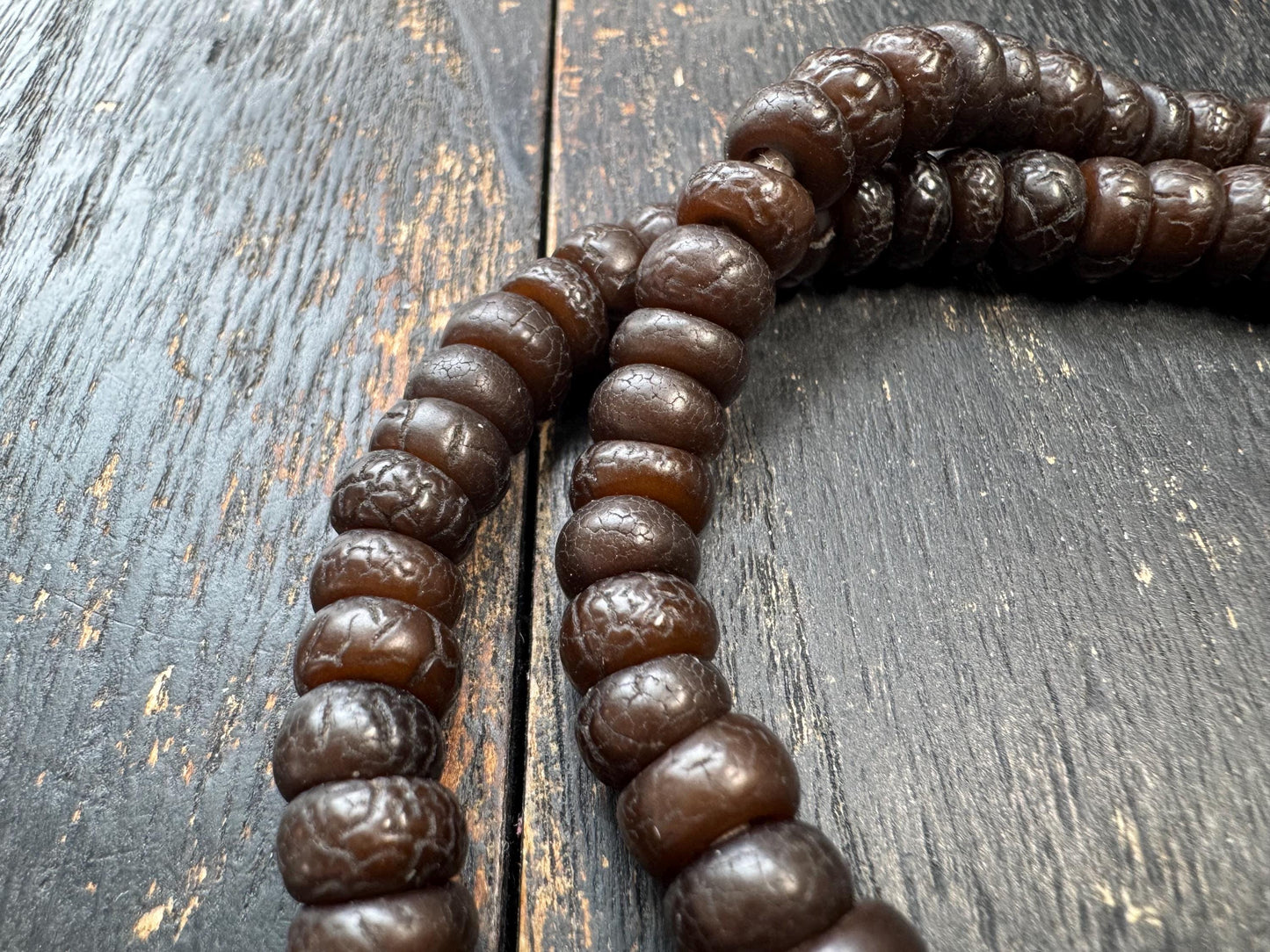 108 Bead 8mm Bodhi Root Mala Necklace | Natural Dark Patina Bodhi Seed Beads | Meditation Mala | 20 Inches | Handmade Jewelry