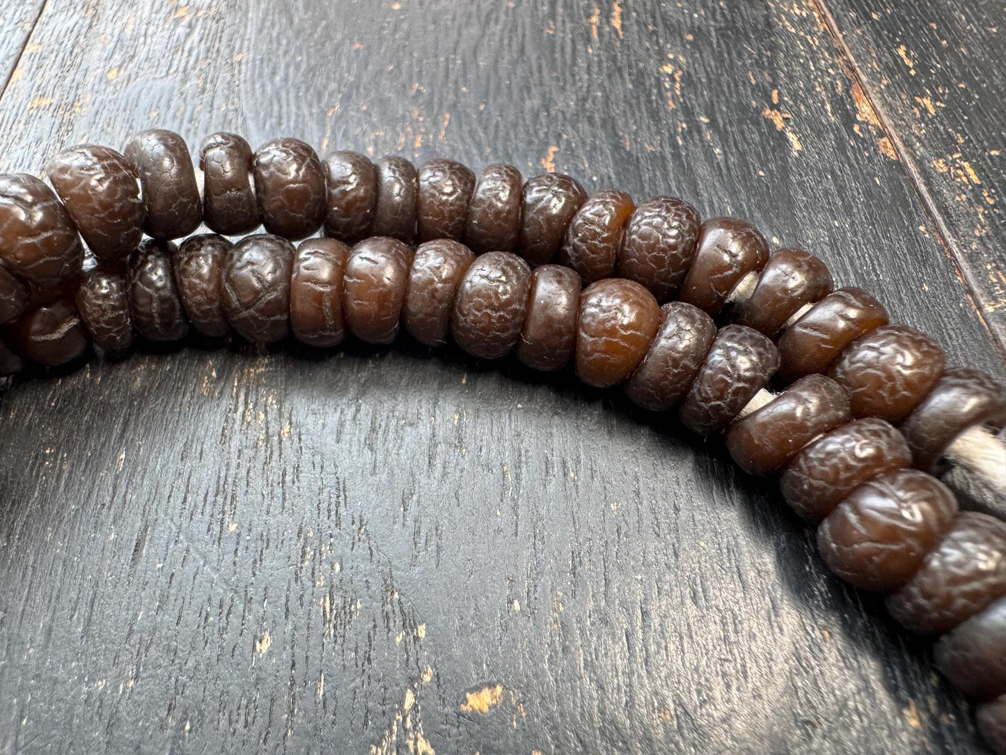 108 Bead 8mm Bodhi Root Mala Necklace | Natural Dark Patina Bodhi Seed Beads | Meditation Mala | 20 Inches | Handmade Jewelry