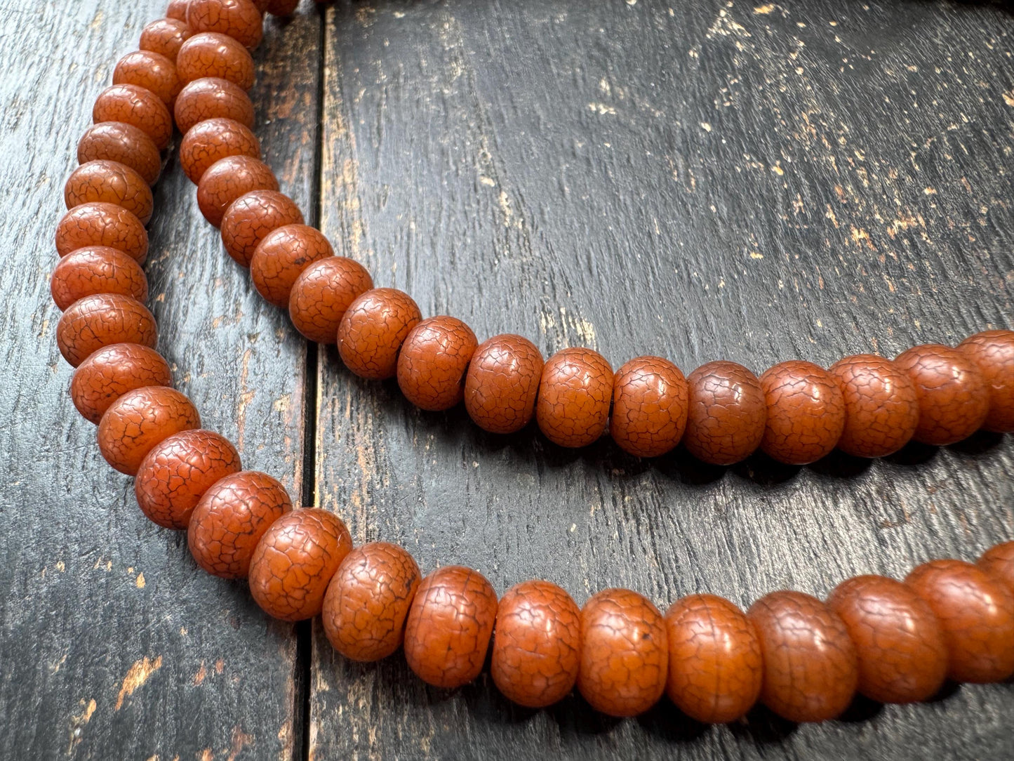 108 Bead 8mm Bodhi Root Mala Necklace | Natural Dark Patina Bodhi Seed Beads | Meditation Mala | 22 Inches | Handmade Jewelry