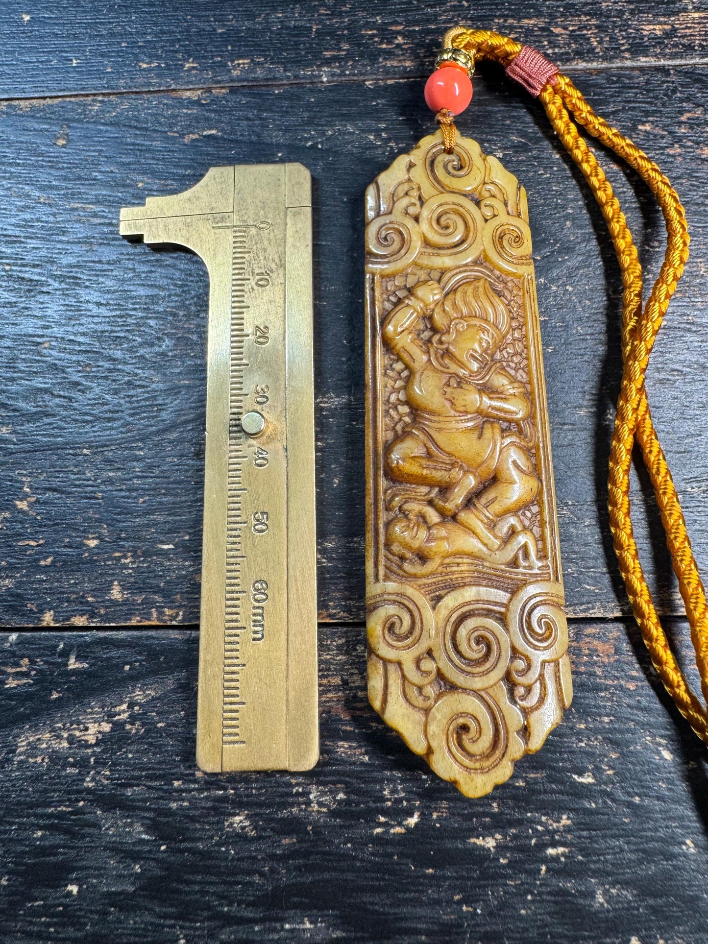 Yak Bone Dakini Pendant Necklace – Hand Carved Tibetan Buddhist Amulet, Himalayan Protective Talisman with Cord