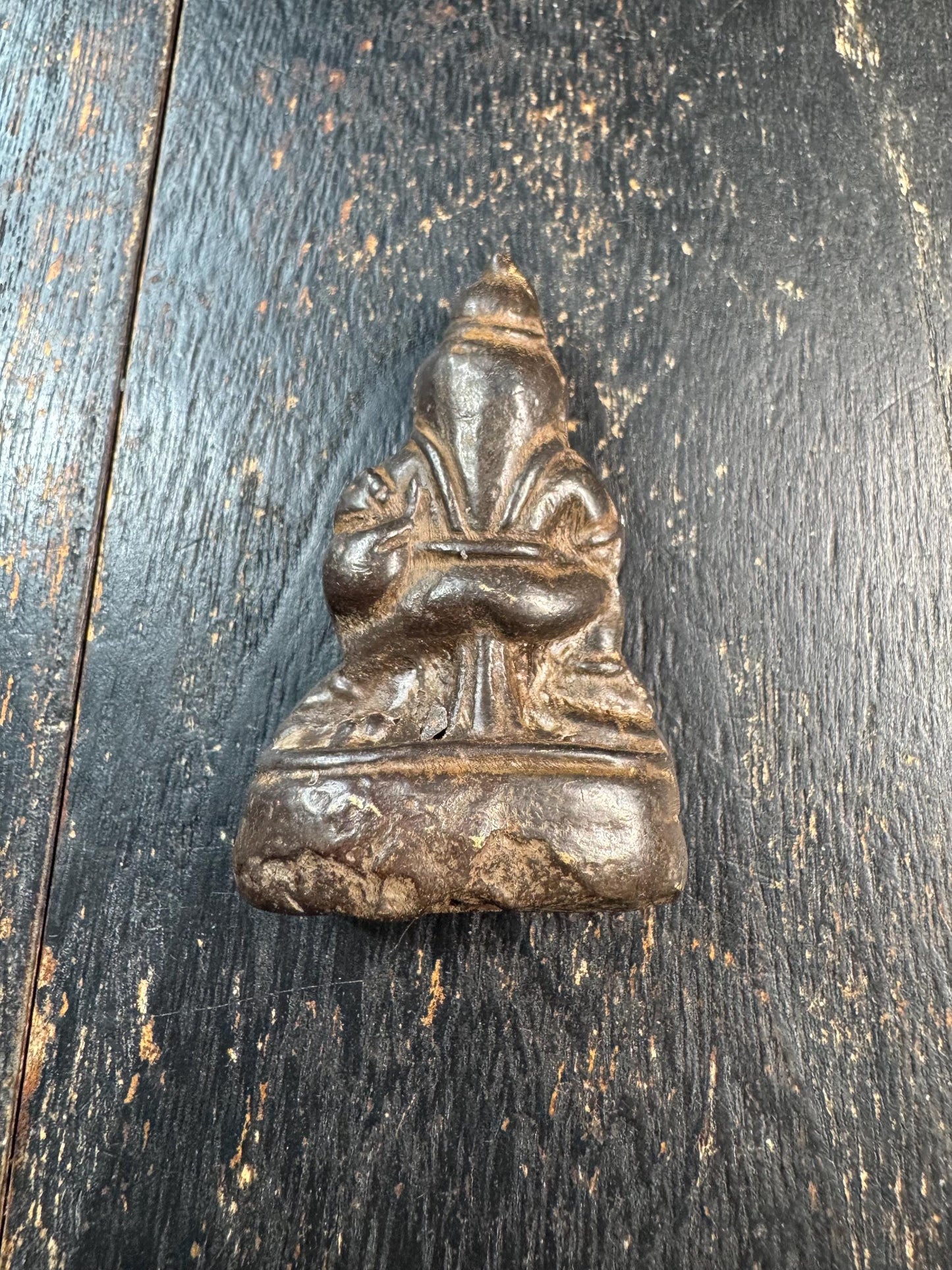 Antique Tibetan Bronze Jambhala Statue – Buddhist Wealth Deity with Mongoose, Yellow Dzambhala Prosperity Amulet