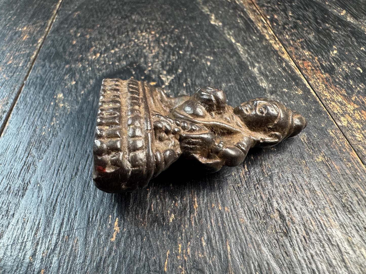 Antique Tibetan Bronze Jambhala Statue – Buddhist Wealth Deity with Mongoose, Yellow Dzambhala Prosperity Amulet
