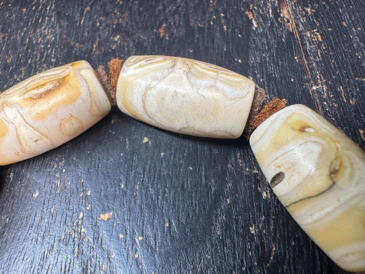 Camel Tooth Bead Bracelet – Handcrafted Natural Camel Tooth Bracelet – Tibetan Style Tribal Jewelry – Rustic Organic Wrist Mala
