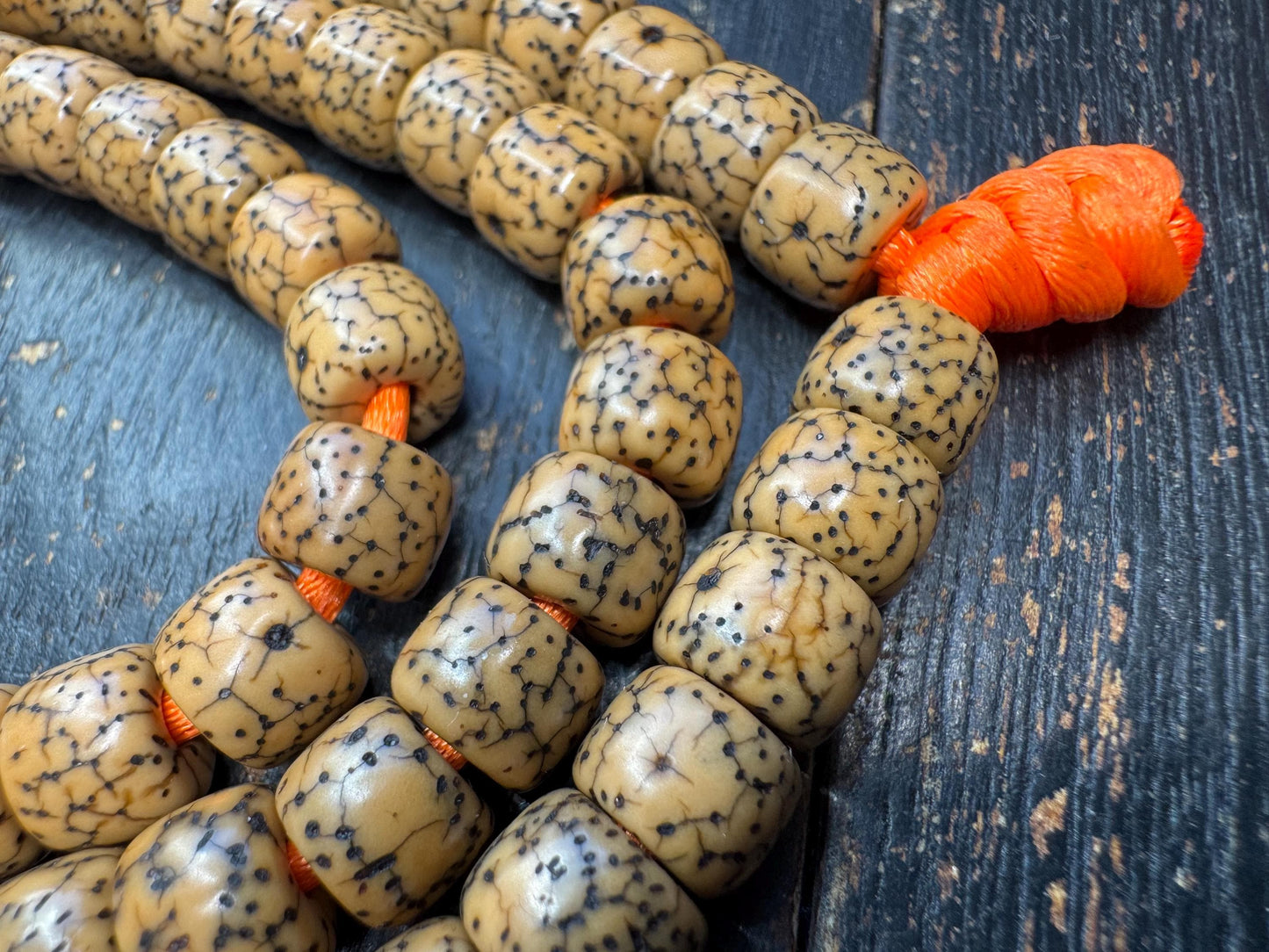 108 Moon Star Bodhi Seed Mala Necklace – 8mm Natural Xingyue Bodhi Prayer Beads – 26” Buddhist Meditation Mala – Hand Knotted