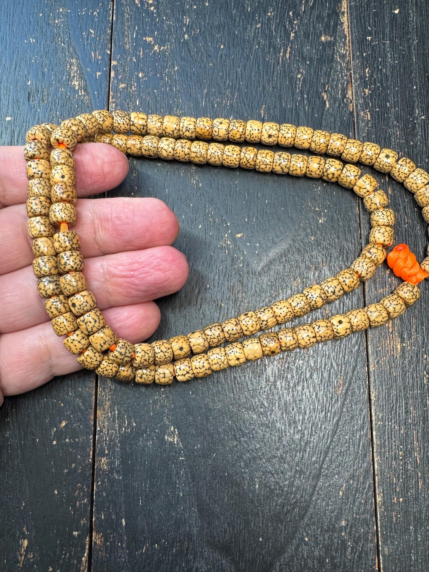 108 Moon Star Bodhi Seed Mala Necklace – 8mm Natural Xingyue Bodhi Prayer Beads – 26” Buddhist Meditation Mala – Hand Knotted