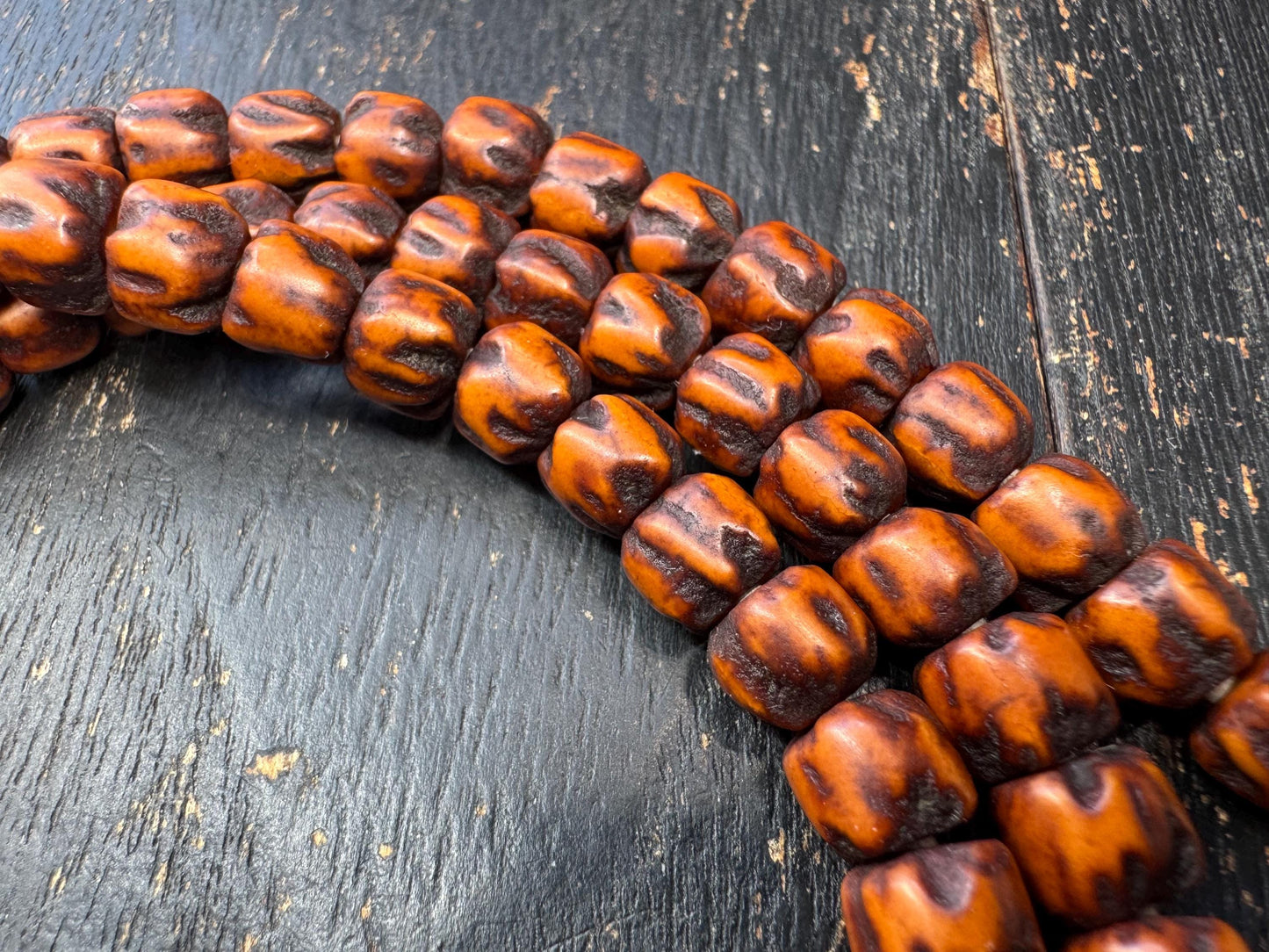 108 Passion Seed Bodhi (Baixiangzi) Mala Necklace – Aged Patina 8–8.5mm Beads – 30” Meditation Prayer Beads – Natural Bodhi Mala