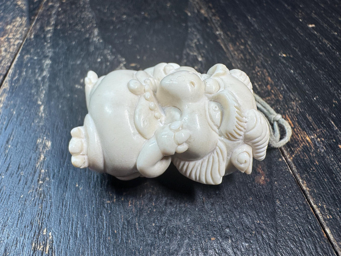 Hand Carved Garuda Pendant Deer Antler | Tibetan Khyung Bird Amulet | Protective Spiritual Necklace Charm