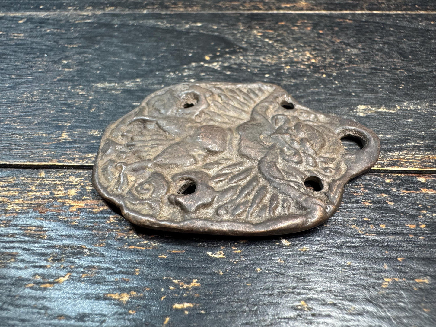 Vintage Bronze Garuda Amulet Pendant Om Mani Padme Hum Tibetan Mantra Talisman Nepal Protector Charm