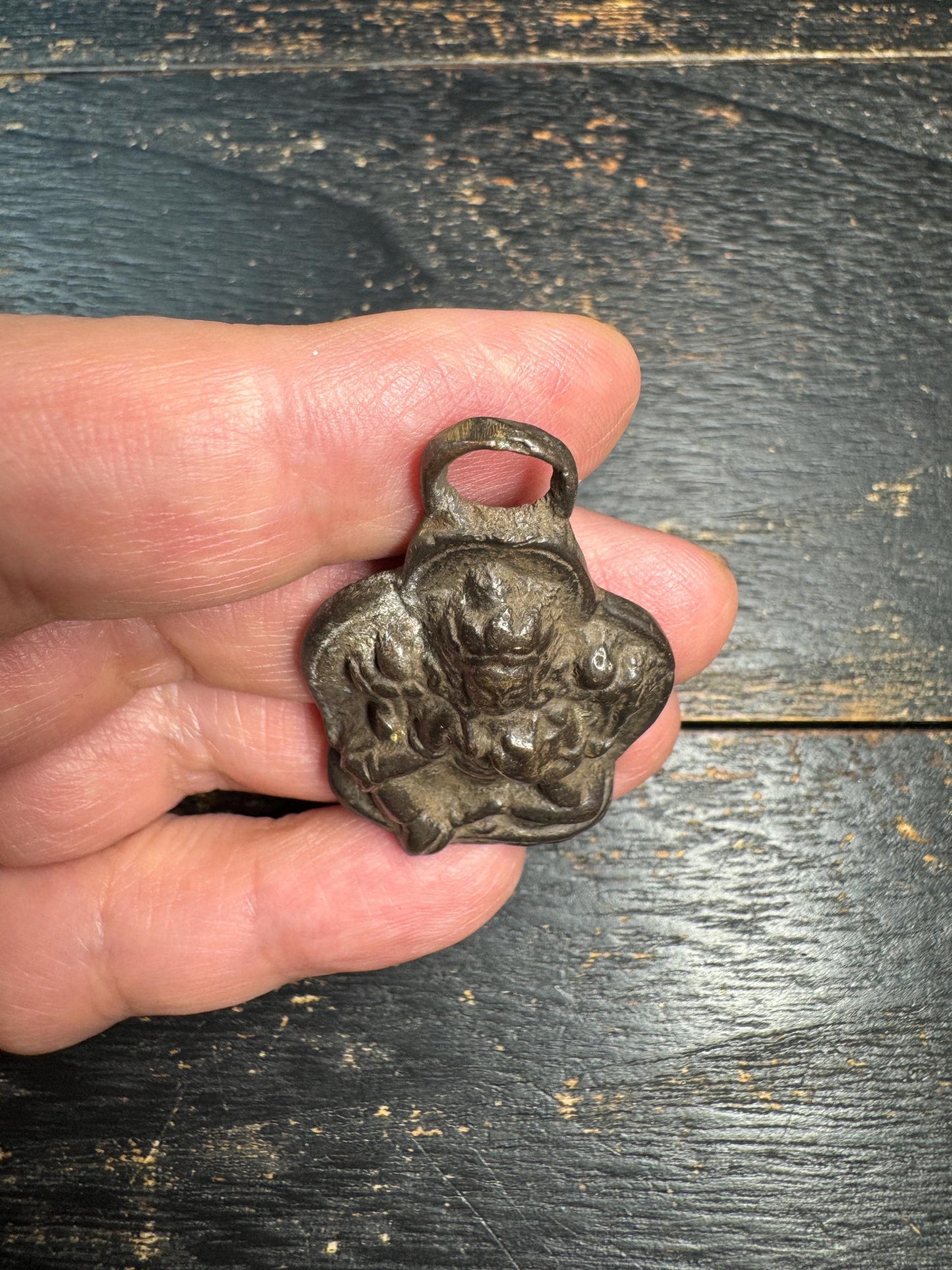 Vintage Bronze Green Tara Pendant Tibetan Buddhist Goddess Amulet Nepal Tara Protector Charm