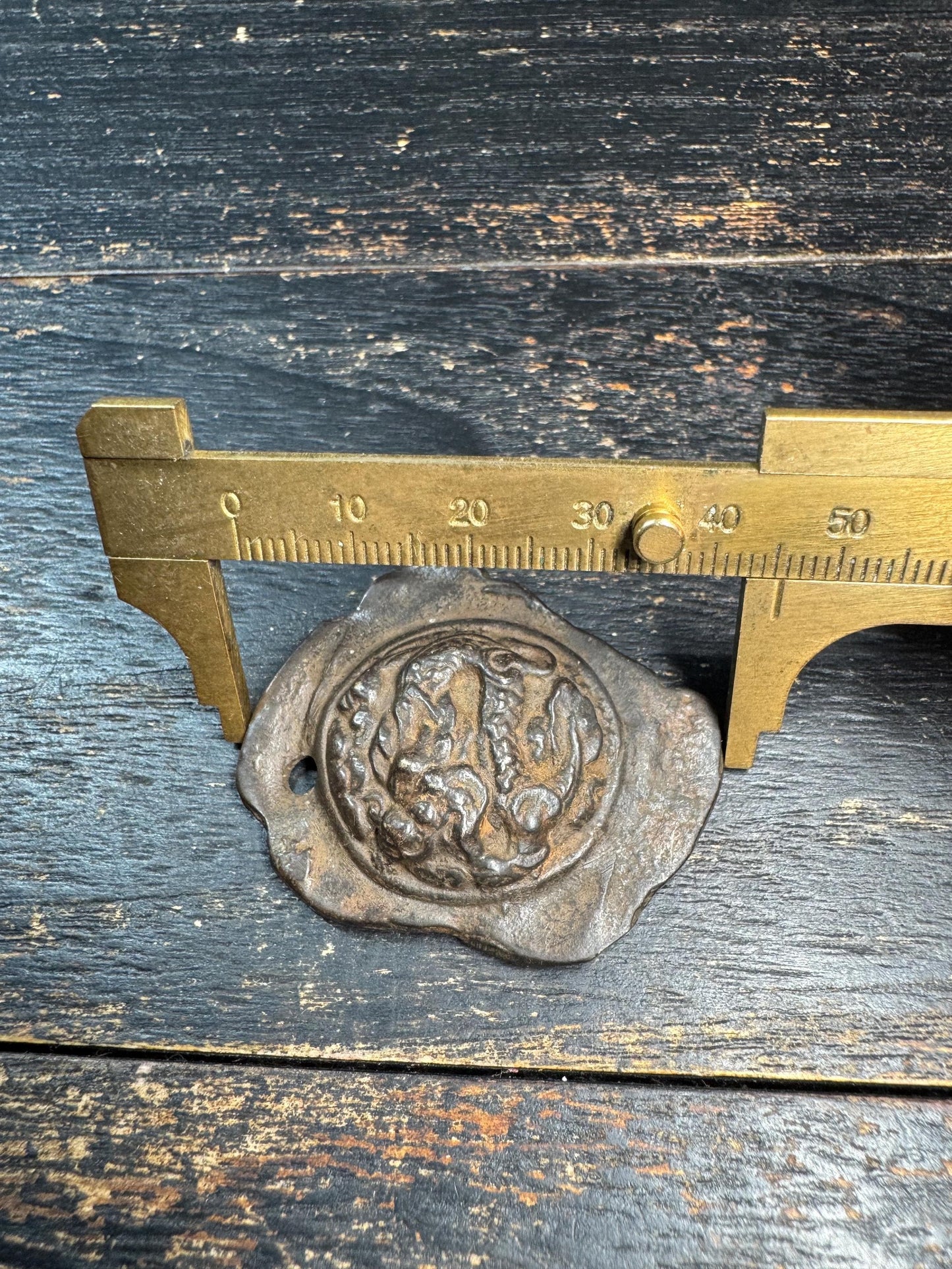 Vintage Bronze Dragon Amulet Pendant Asian Talisman Chinese Style Dragon Medallion Protector Charm