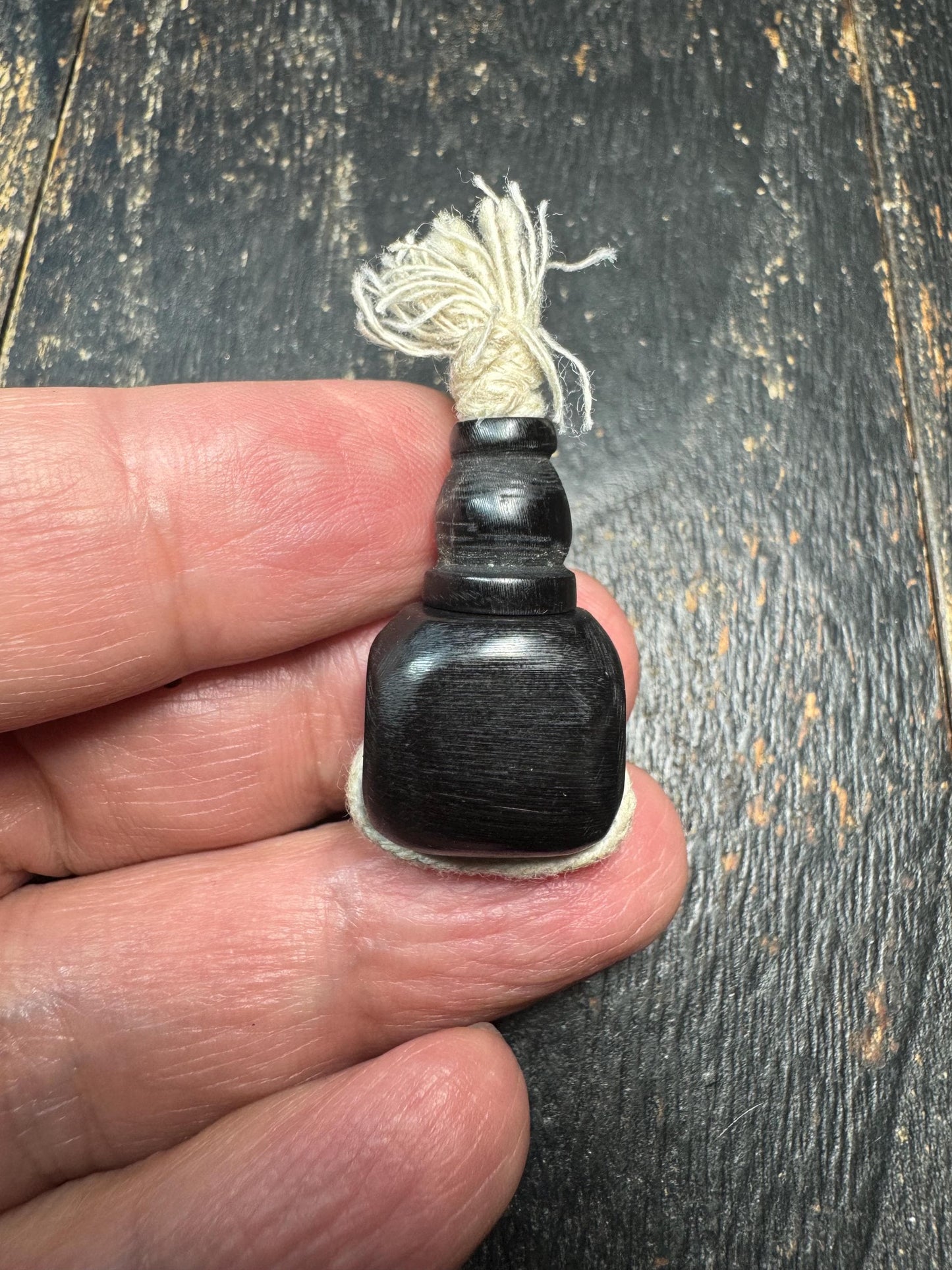 Hand Carved Black Ox Horn Guru Bead – Tibetan Style Mala Center Bead – Natural Horn Buddhist Jewelry Supply